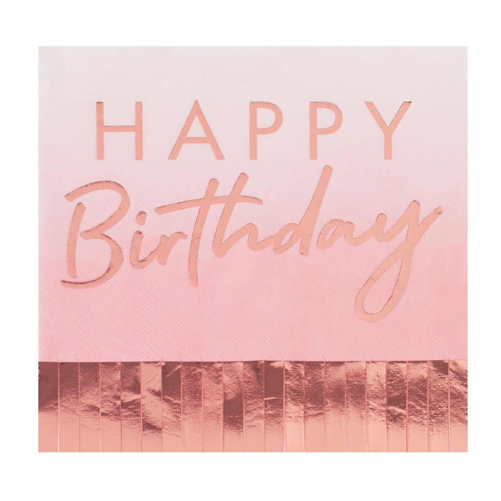 Pink Happy Birthday Fringe Napkins - Stesha Party