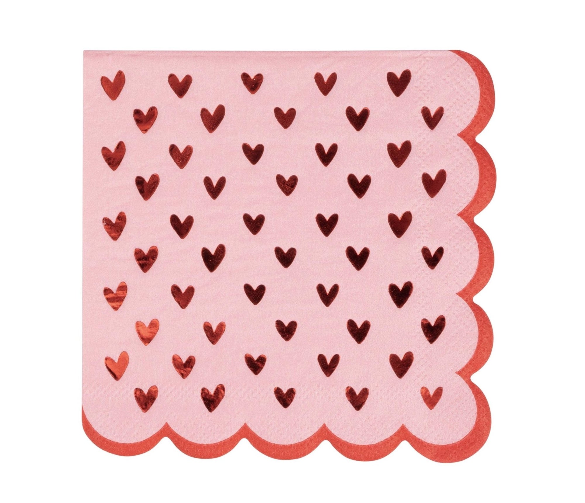 Pink Heart Napkins - Stesha Party