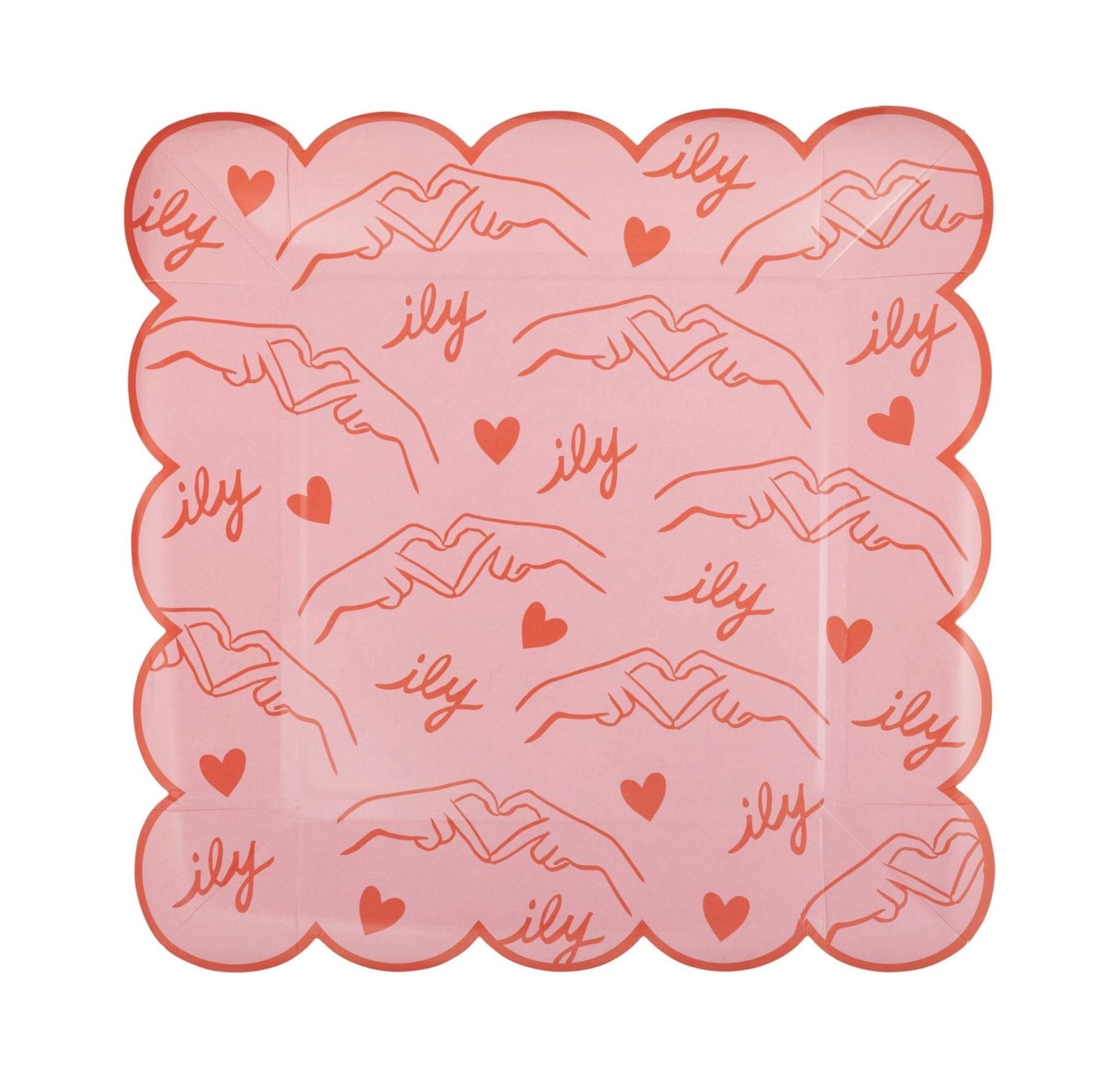 Pink Heart Plates - Stesha Party