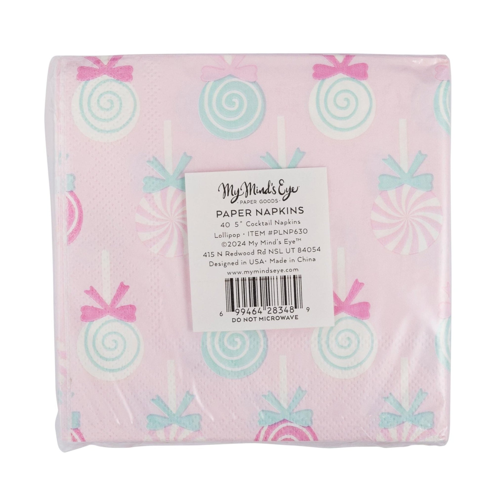 Pink Lollipop Napkins - Stesha Party