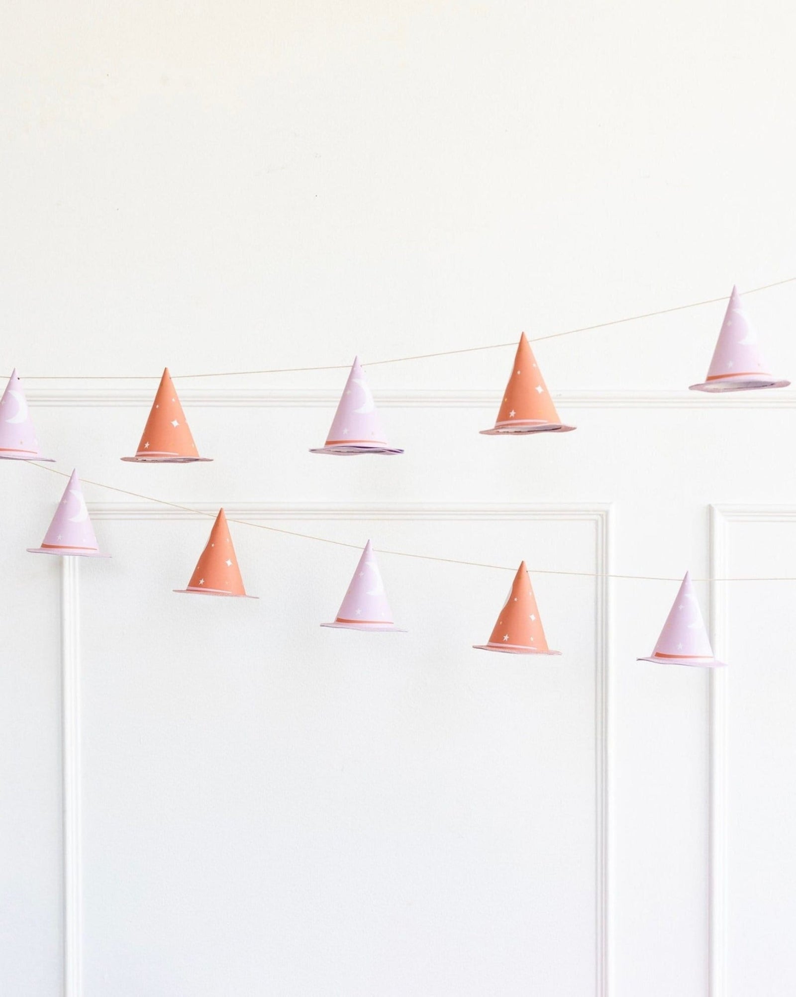 Pink & Orange Witch Hat Banner - Stesha Party