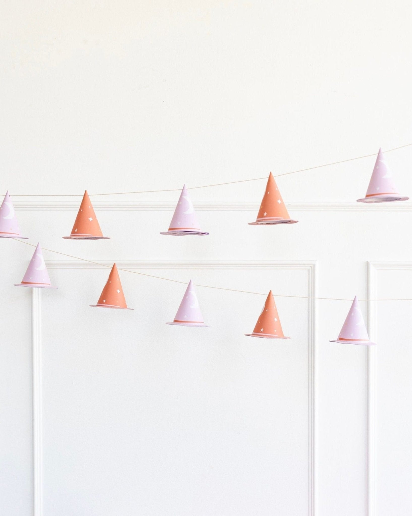 Pink & Orange Witch Hat Banner - Stesha Party