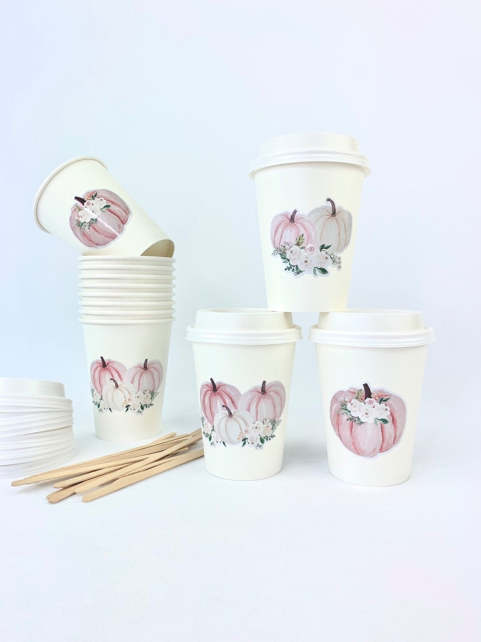 Pink Pumpkin Cups 12ct - Stesha Party