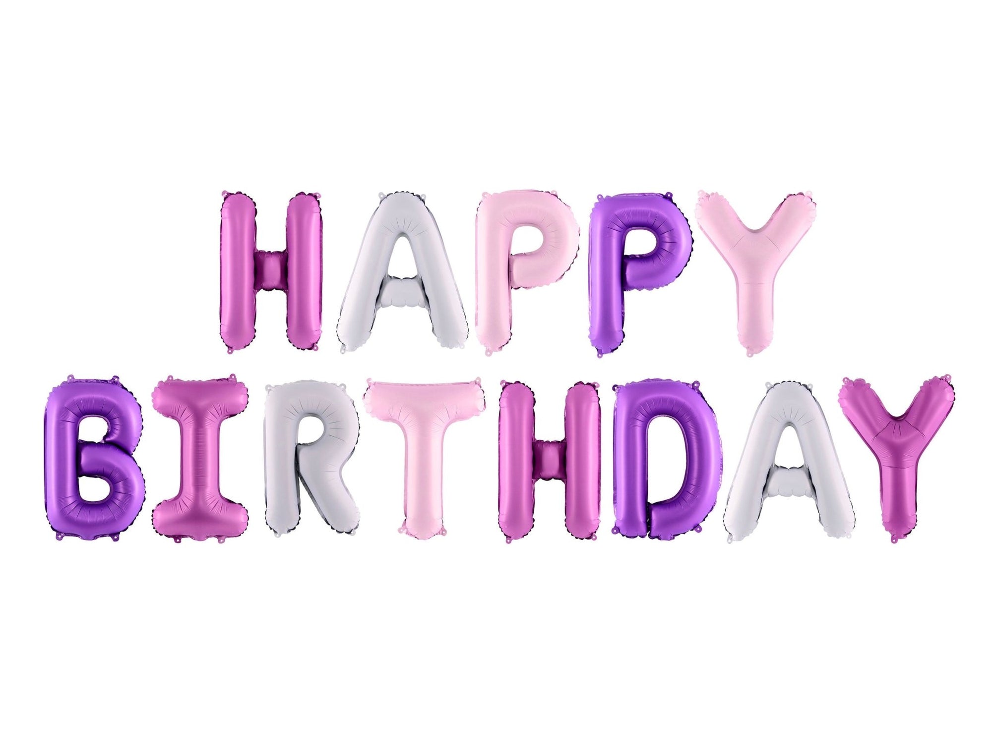 Pink & Purple Happy Birthday Balloon Banner - Stesha Party