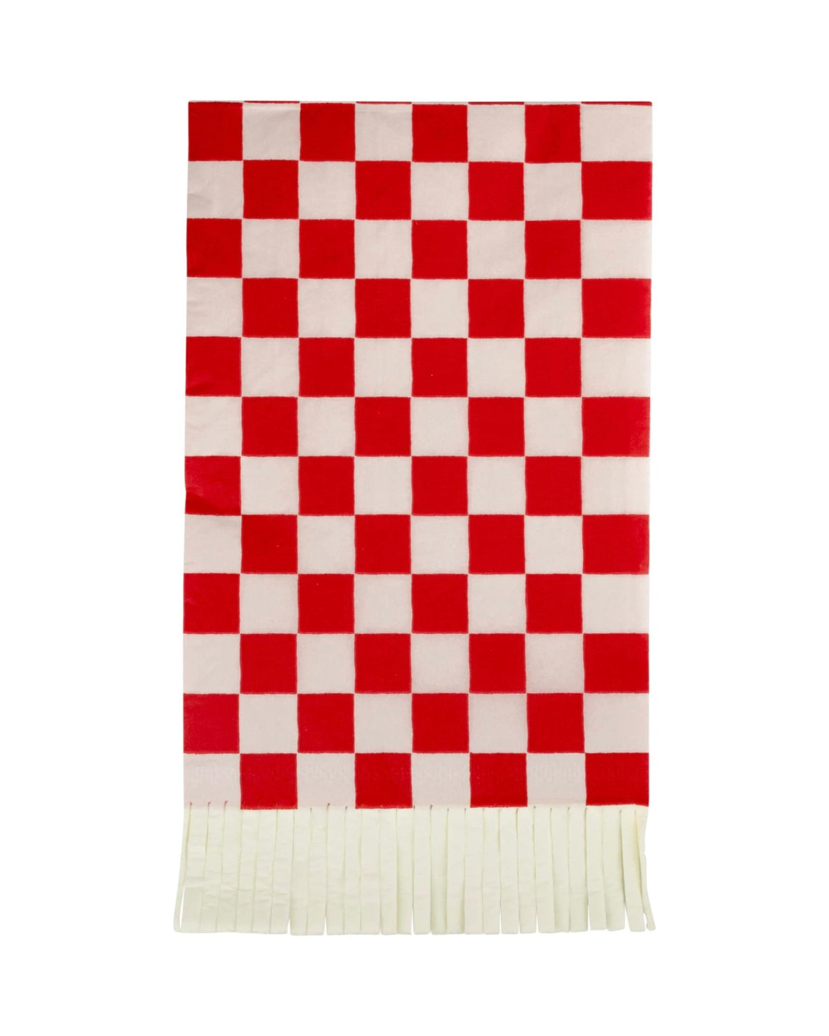 Pink &amp; Red Checkered Fringe Napkins - Stesha Party