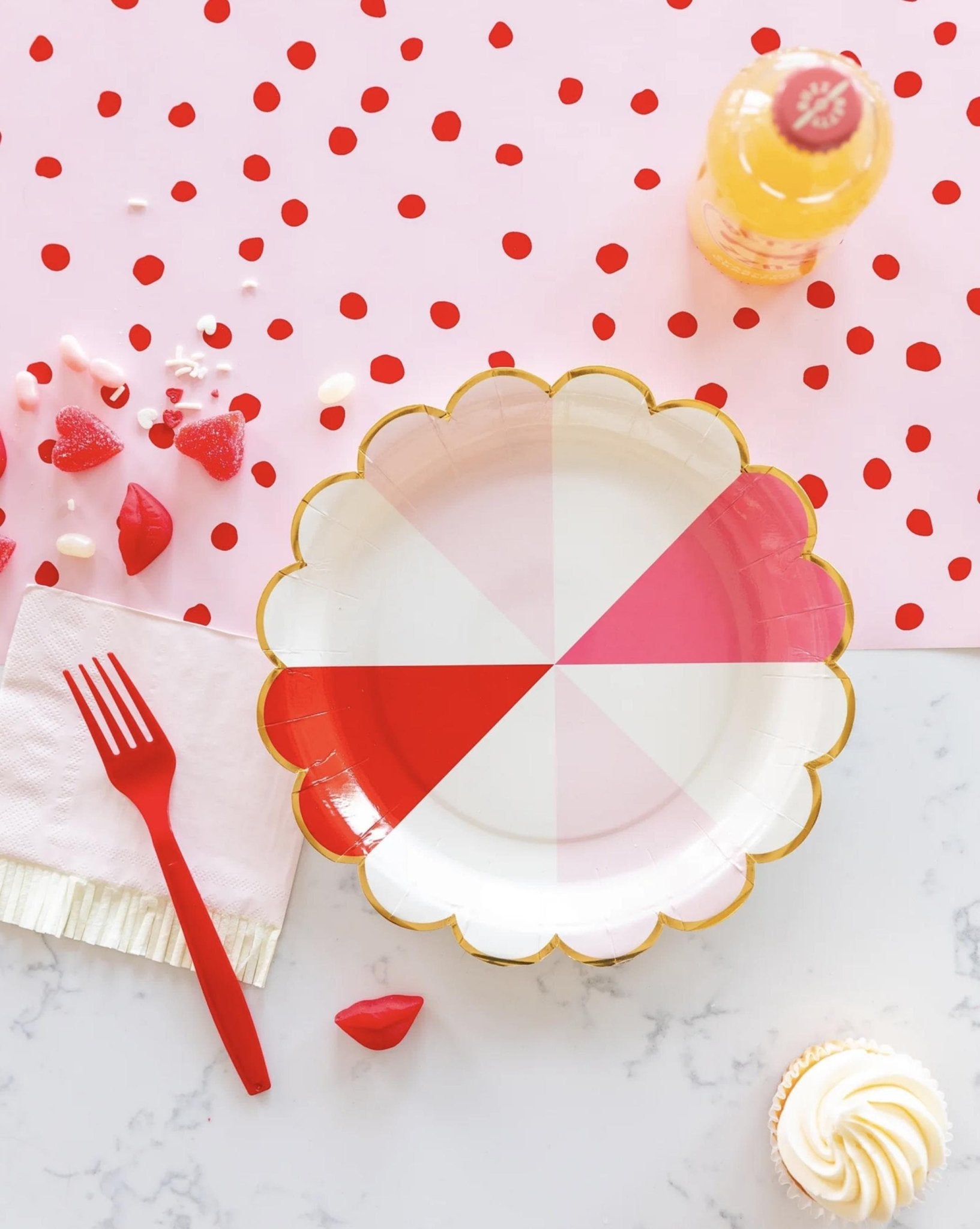 Pink & Red Polkadot Table Runner - Stesha Party