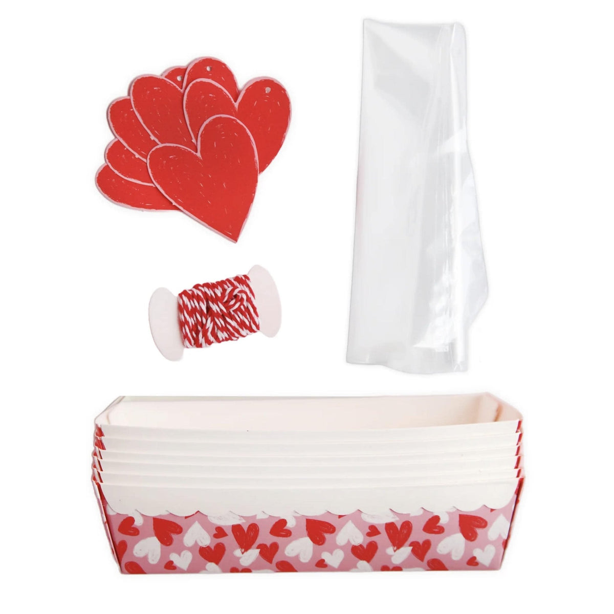 Pink, Red &amp; White Heart Mini Loaf Pans - Stesha Party