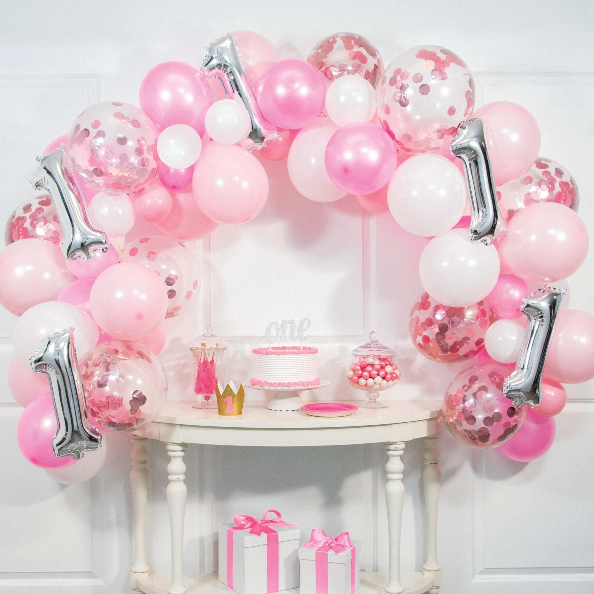 Pink & Silver Balloon Arch Kit - Stesha Party