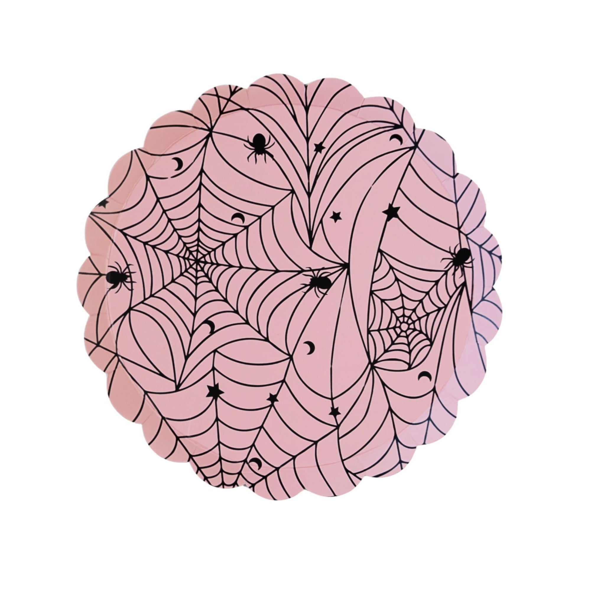 Pink Spider Web Plates - Stesha Party