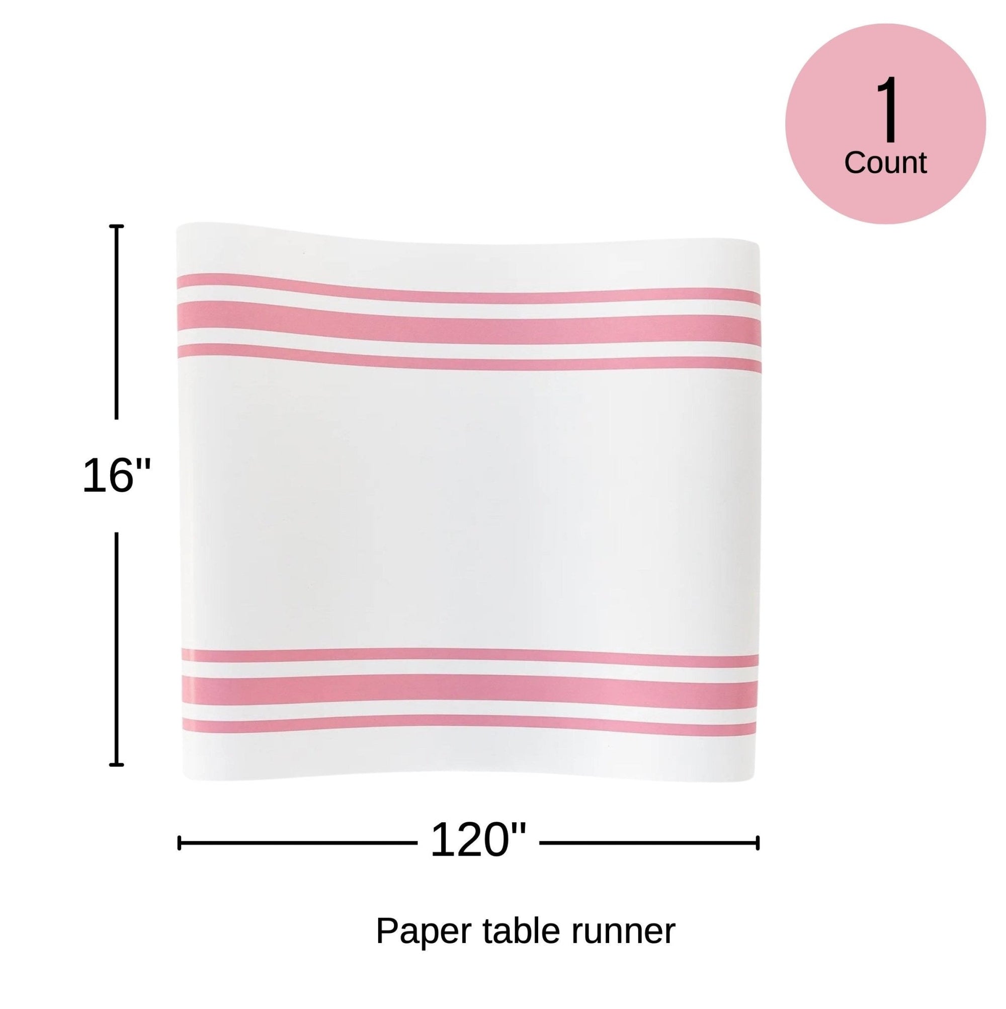 Pink Striped Table Runner - Stesha Party