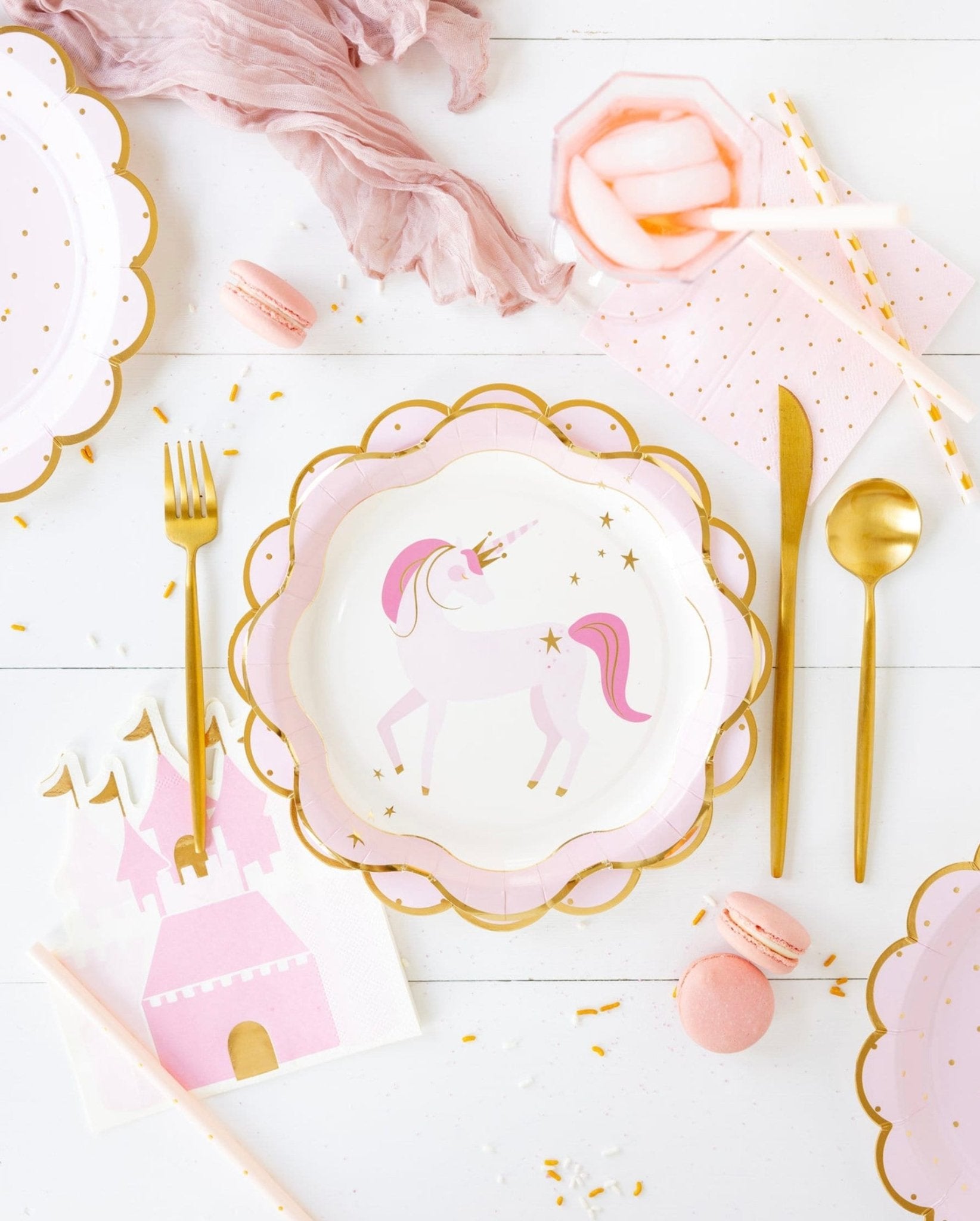 Pink Unicorn Paper Plates - Stesha Party