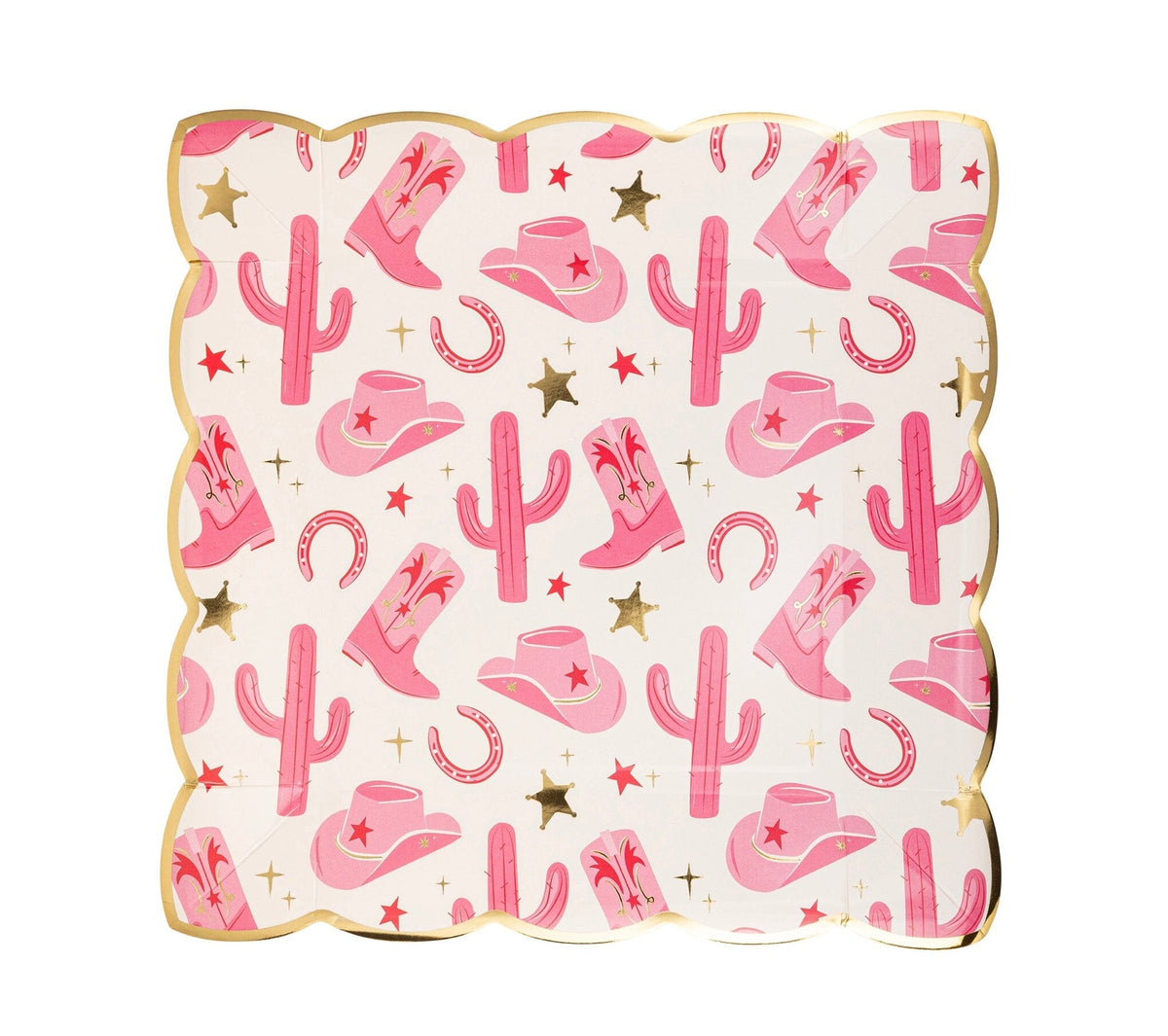 Pink Western Paper Plates - Stesha Party