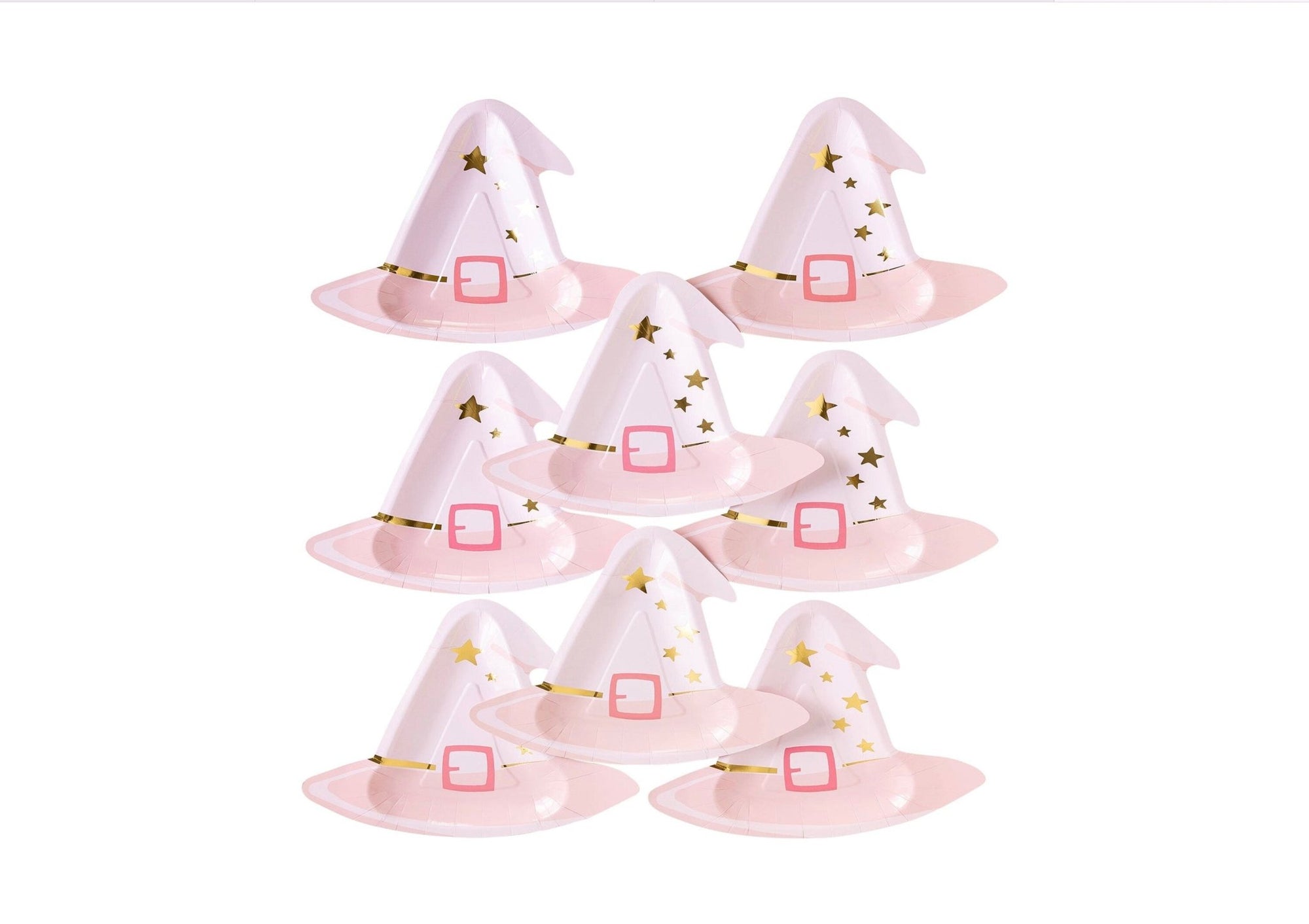 Pink Witch Hat Paper Plates 8ct - Stesha Party