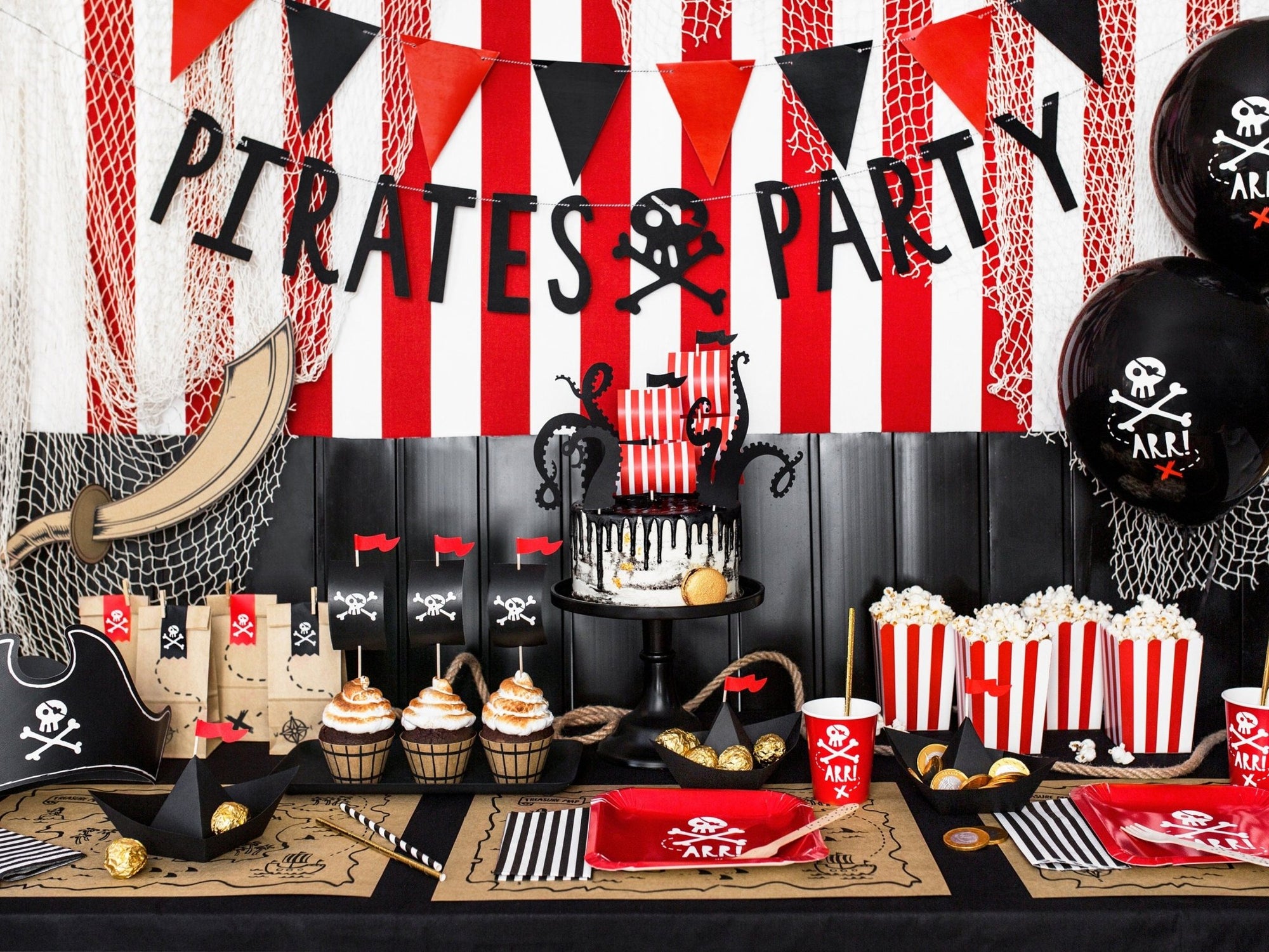 Pirate Ship Favor Boxes 6ct - Stesha Party