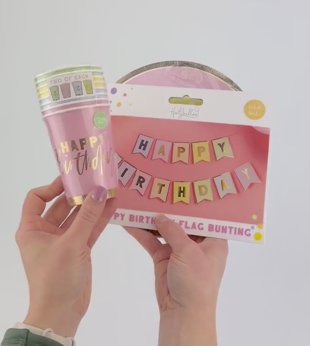 Pastel Happy Birthday Plates