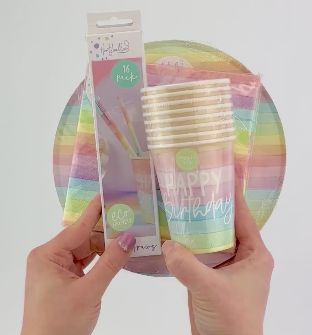 Pastel Rainbow Happy Birthday Napkins