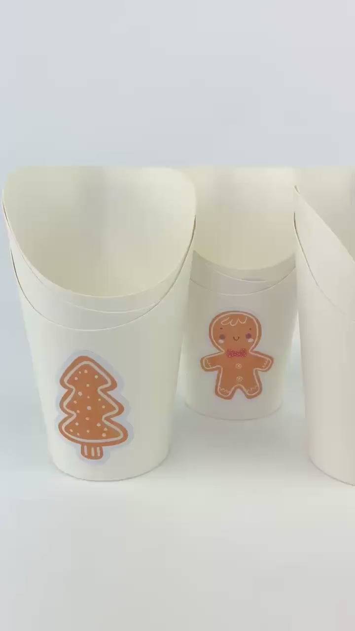 Gingerbread Cookie Charcuterie Cups - Christmas Food Cups, Gingerbread Party Supplies, Holiday Charcuterie Supplies, French Fry Holders