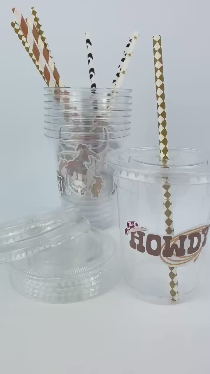 Wild West Party Cups 12ct - Cowboy Party Supplies, Howdy Birthday Decoration, My First Rodeo Party, Western Baby Shower, Birthday Favor Cups