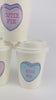 Pastel Conversation Heart Cups - Valentines Party Cups, Pastel Valentine's Day Party Supplies, Kids Valentine Party, Paper Drink Cups & Lids