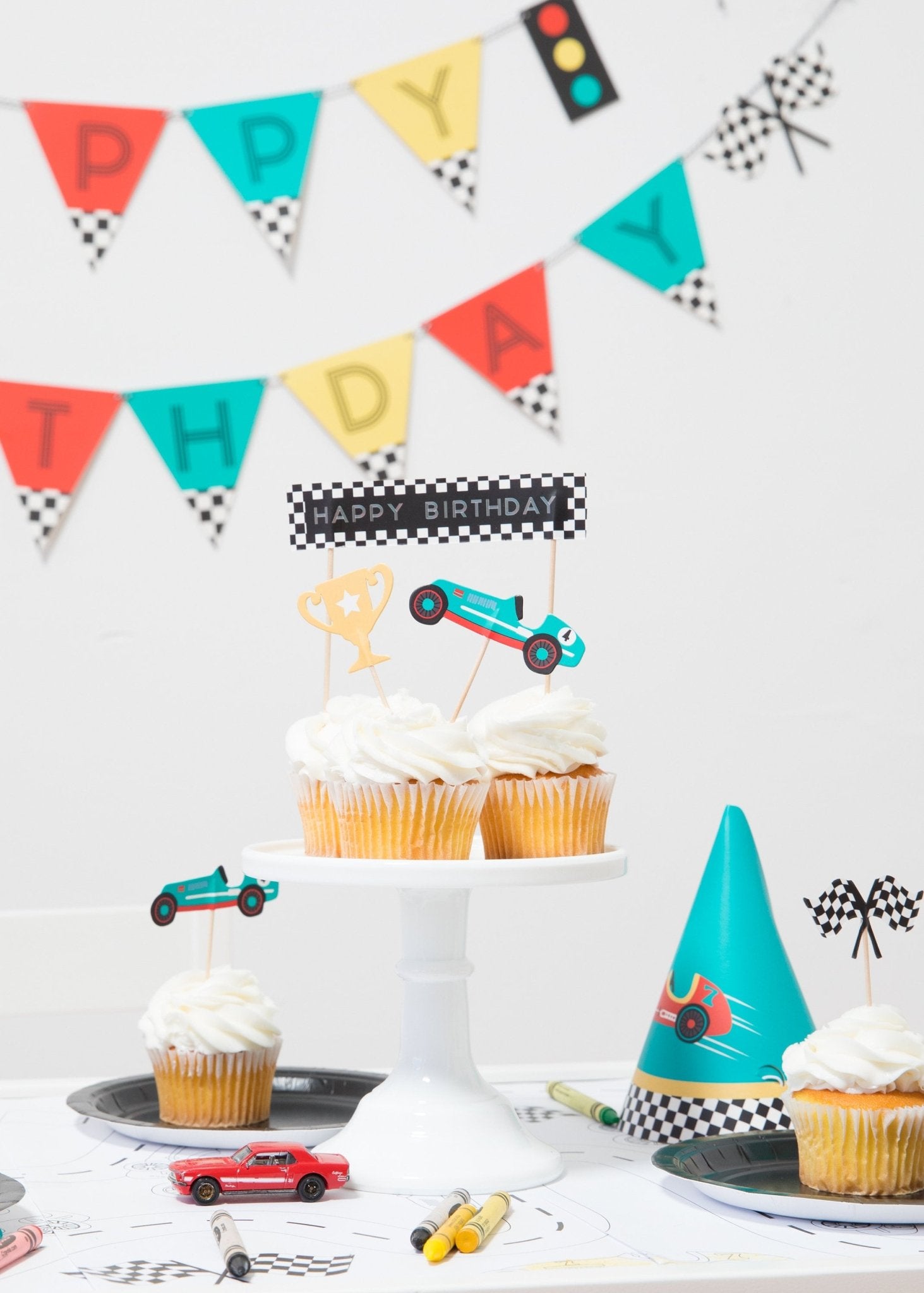 Racing Cupcake Decorations - Stesha Party