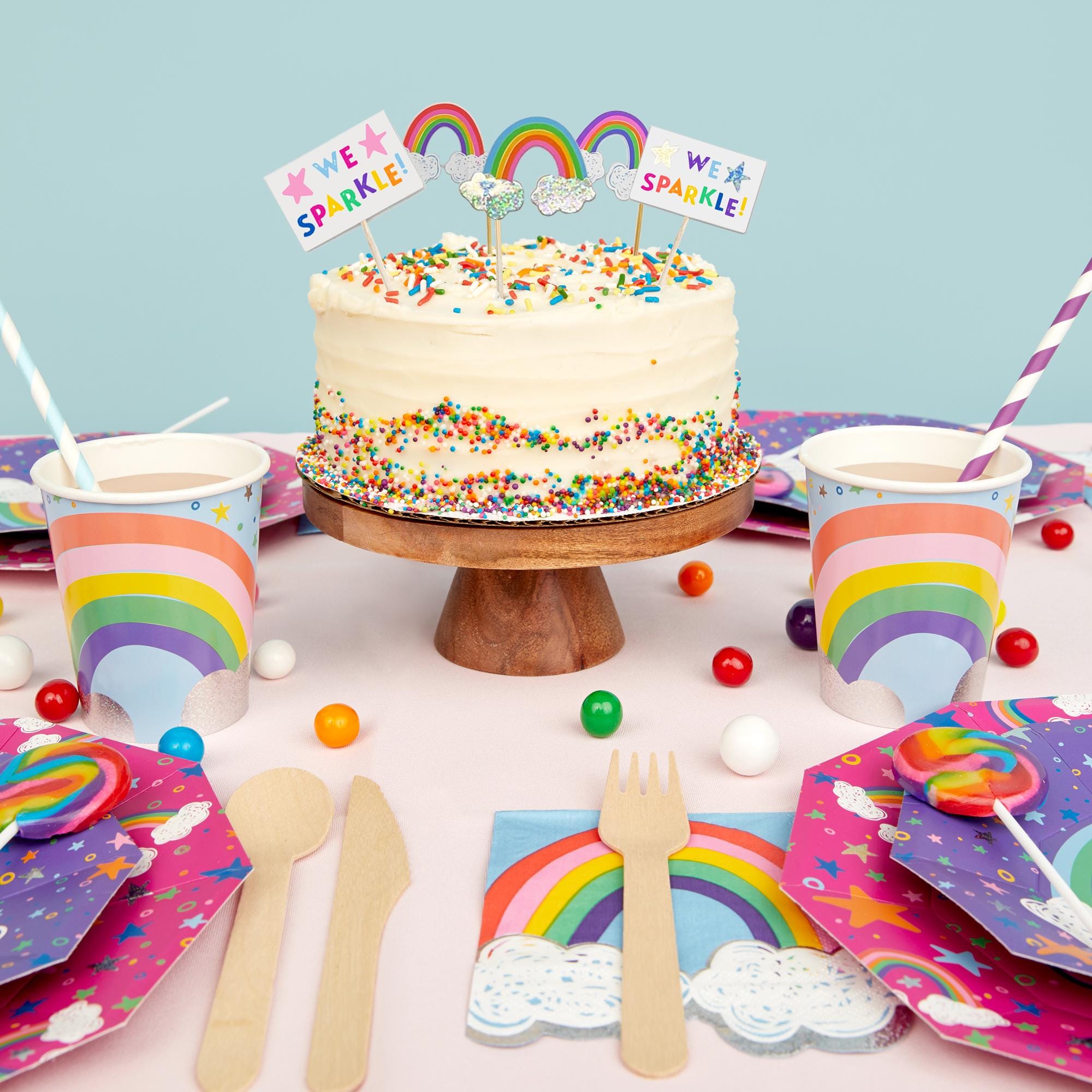 Rainbow Sparkle Party Cups 10ct - Stesha Party