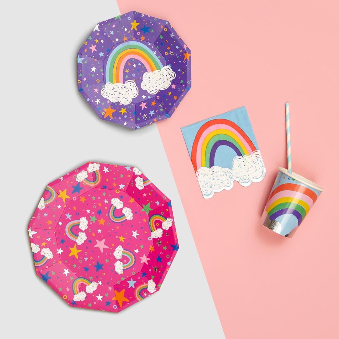 Rainbow Sparkle Party Cups 10ct - Stesha Party
