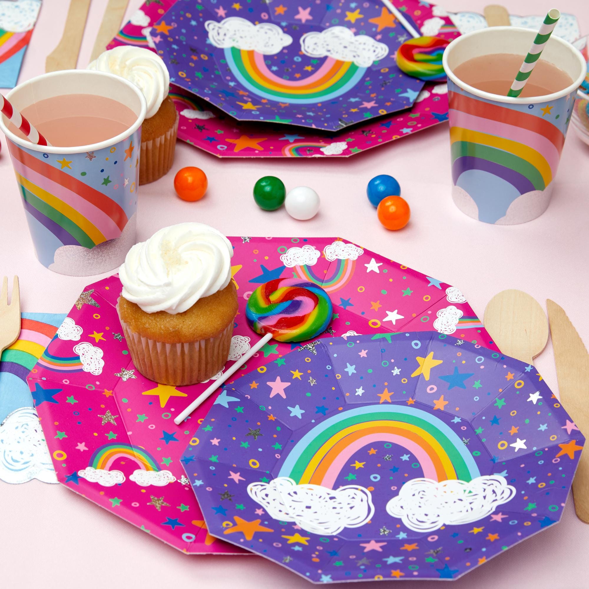 Rainbow Sparkle Party Cups 10ct - Stesha Party