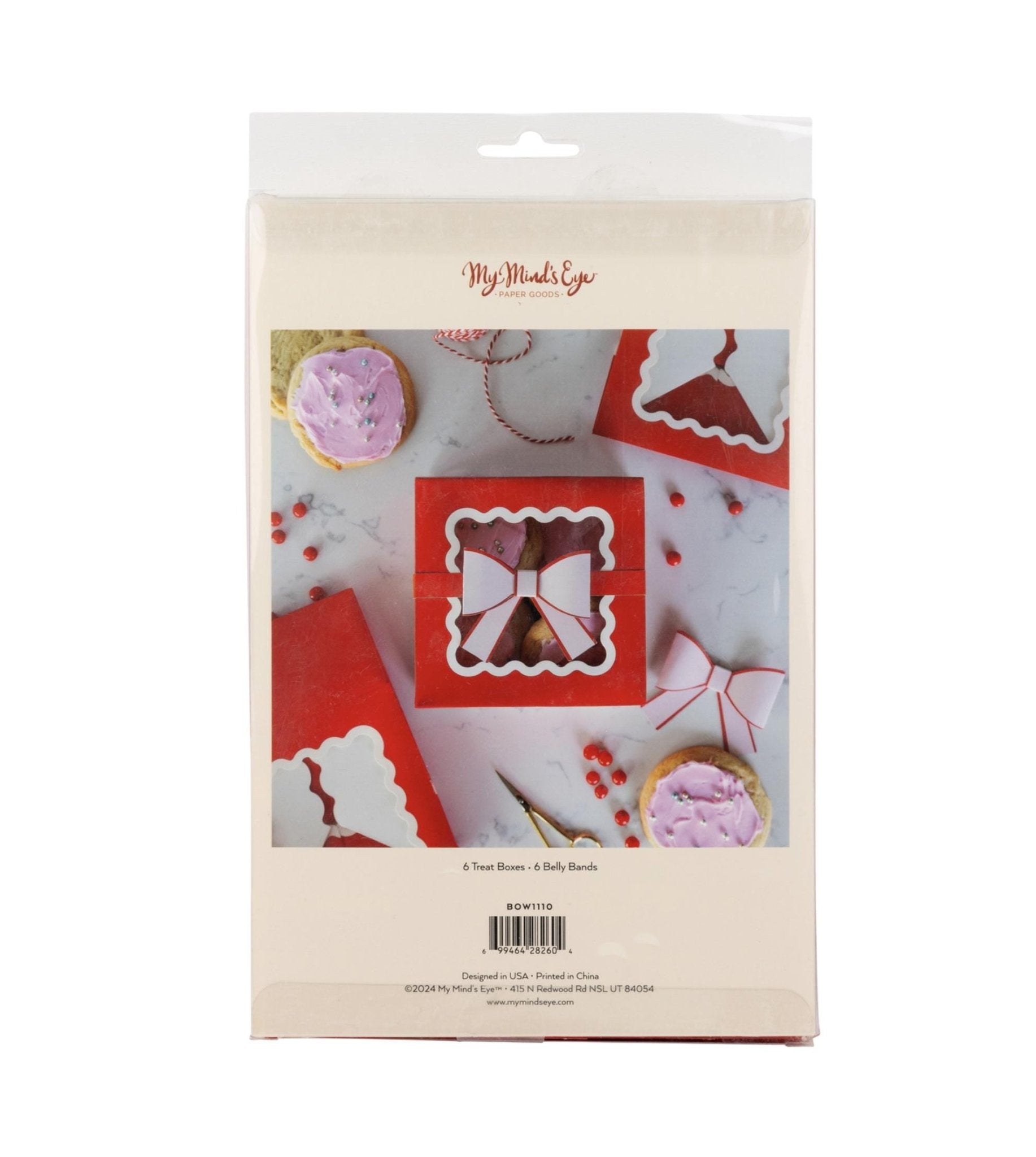 Red Bow Cookie Boxes 6ct - Stesha Party