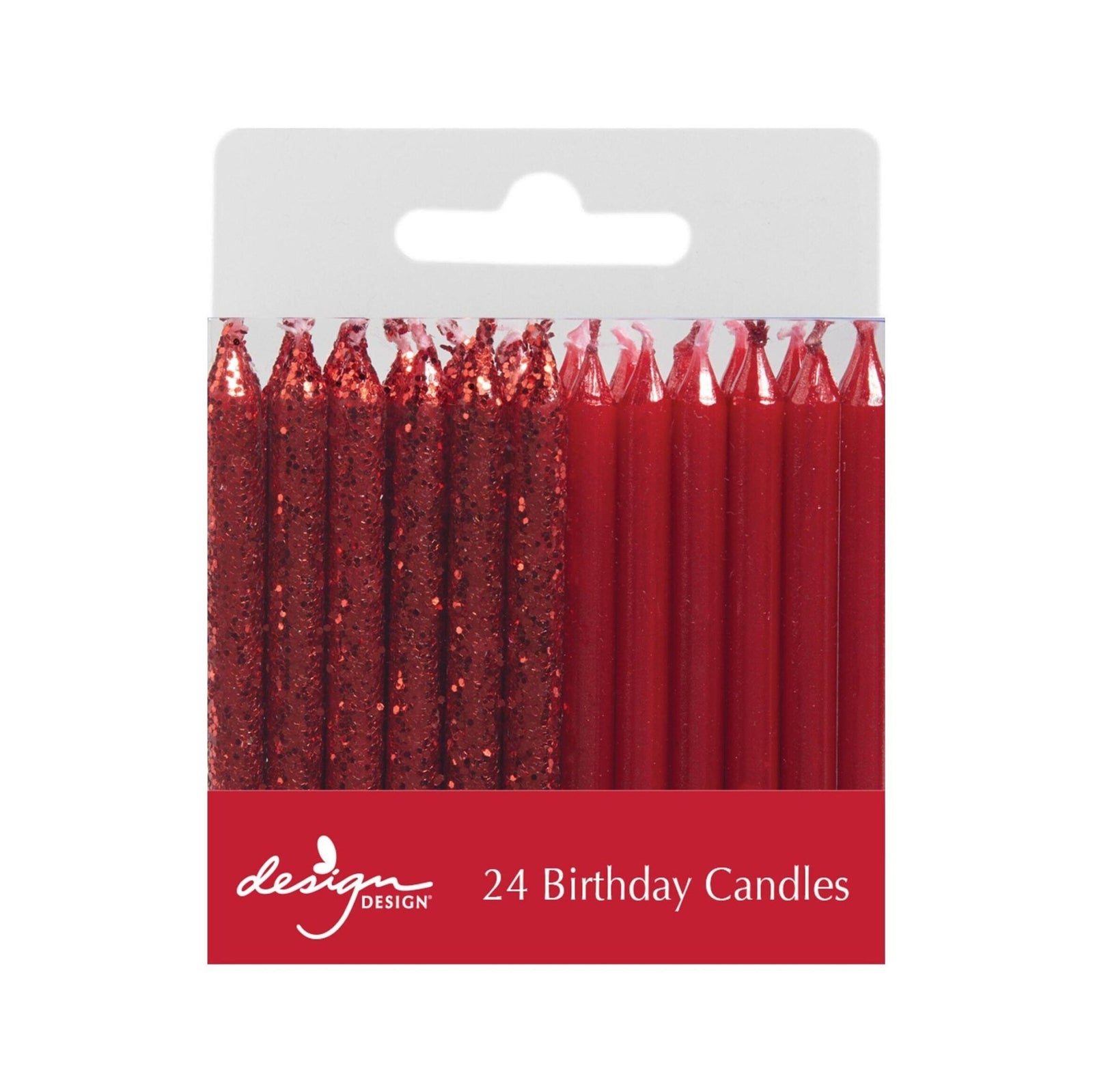 Red Glitter Party Candles - Stesha Party