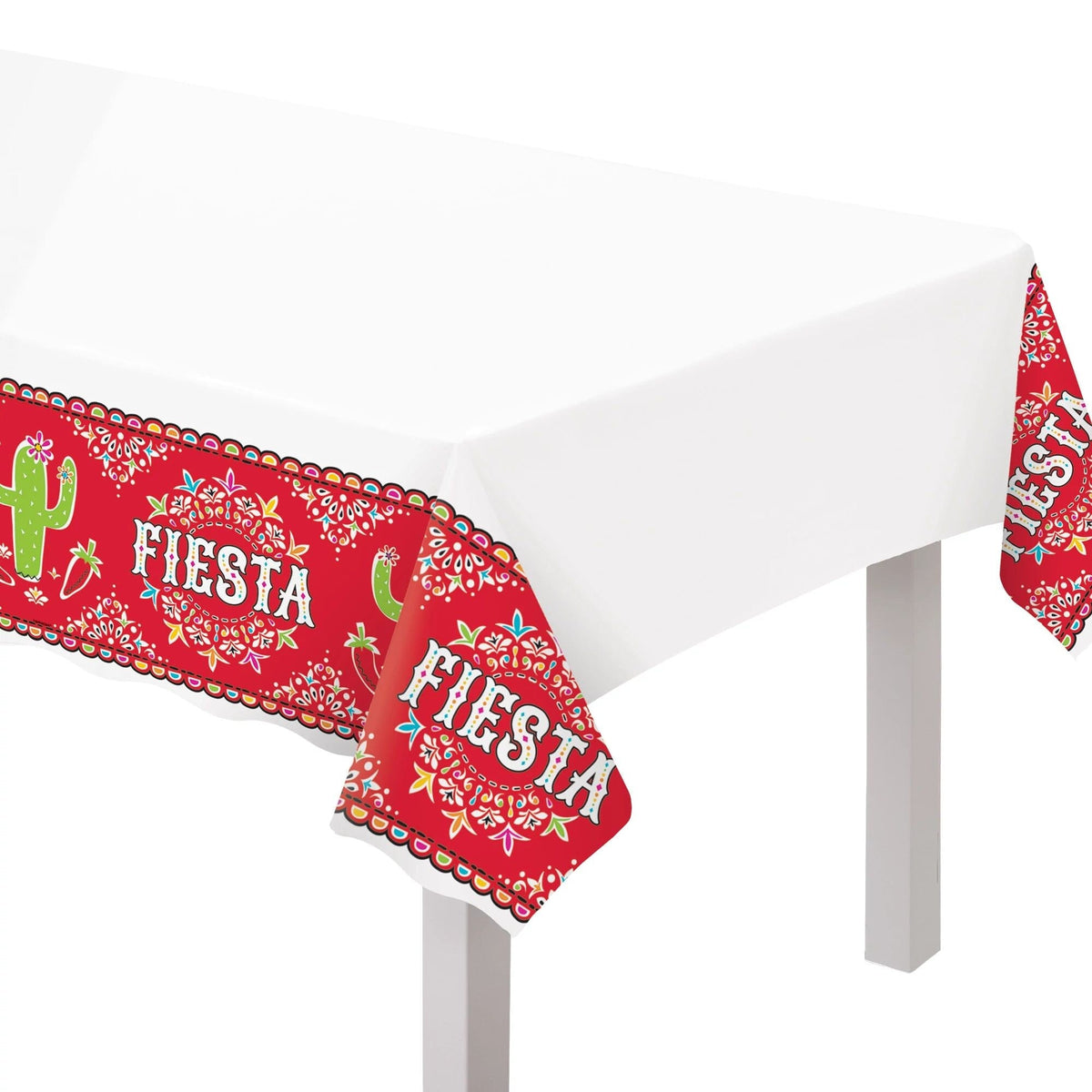 Red Picado Fiesta Plastic Table Cover - Stesha Party