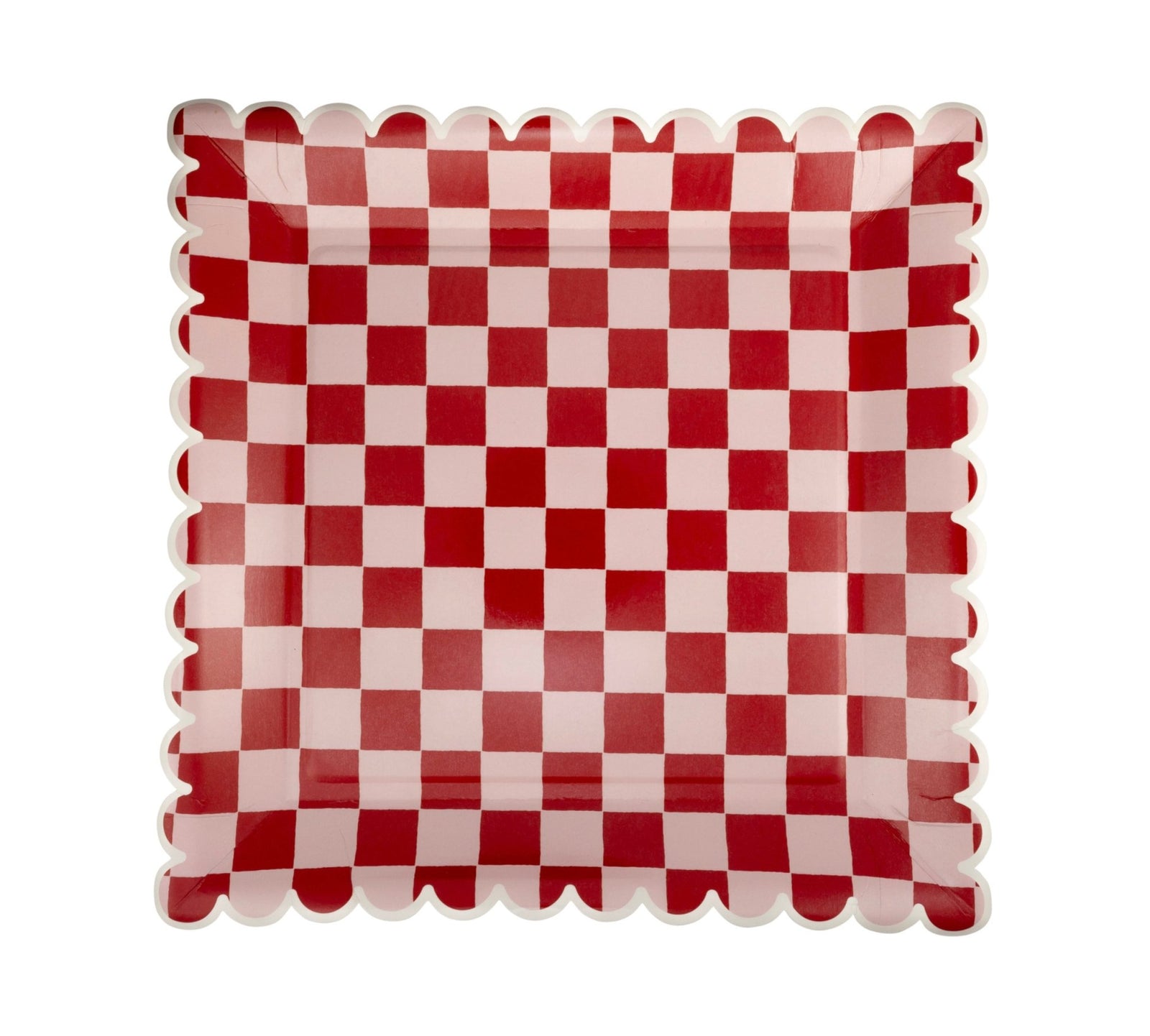 Red & Pink Checkered Plates - Stesha Party