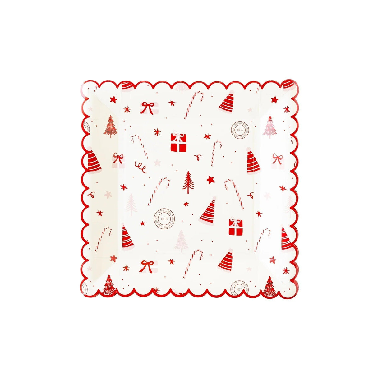 Red &amp; Pink Christmas Plates - Stesha Party