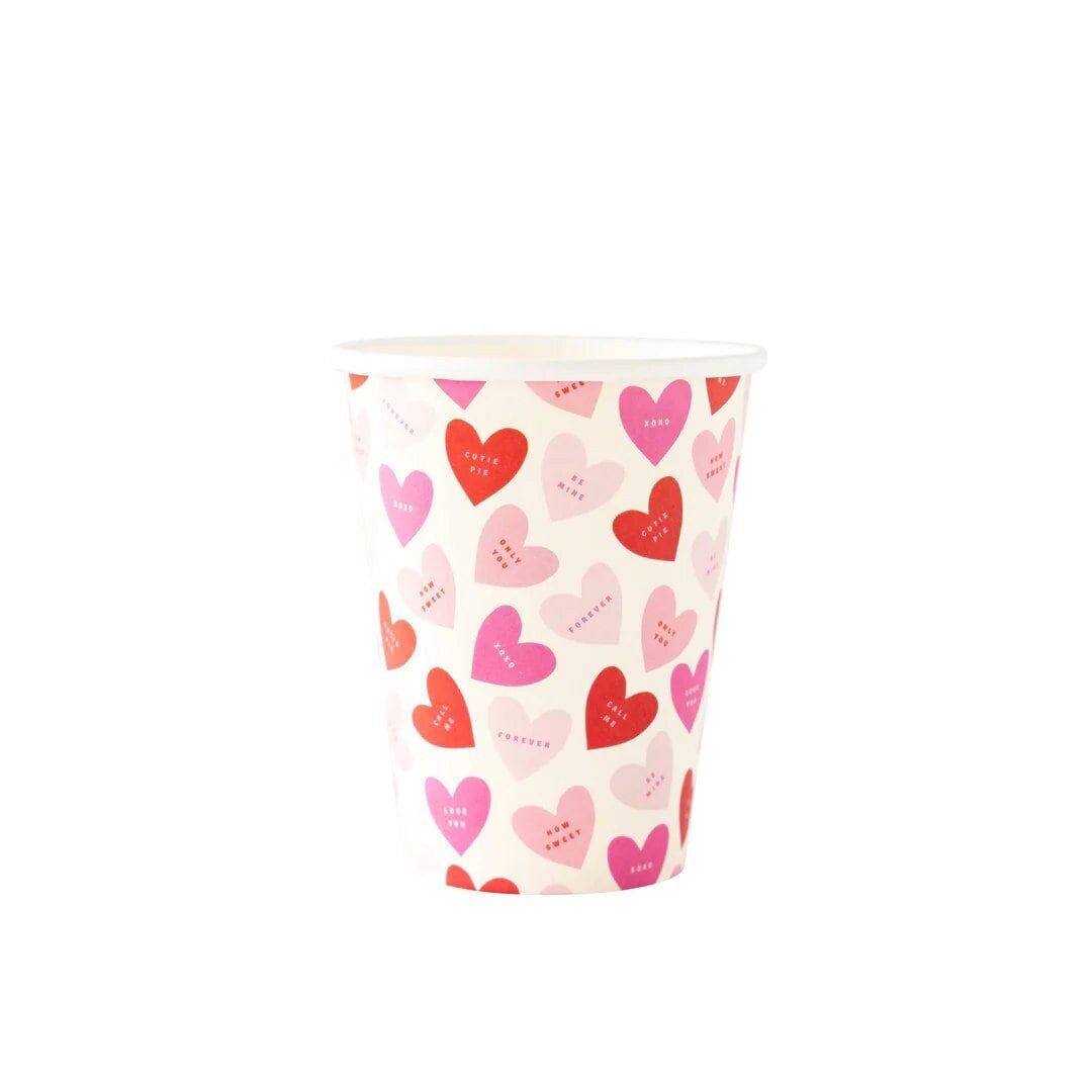 Red &amp; Pink Conversation Hearts Cups - Stesha Party