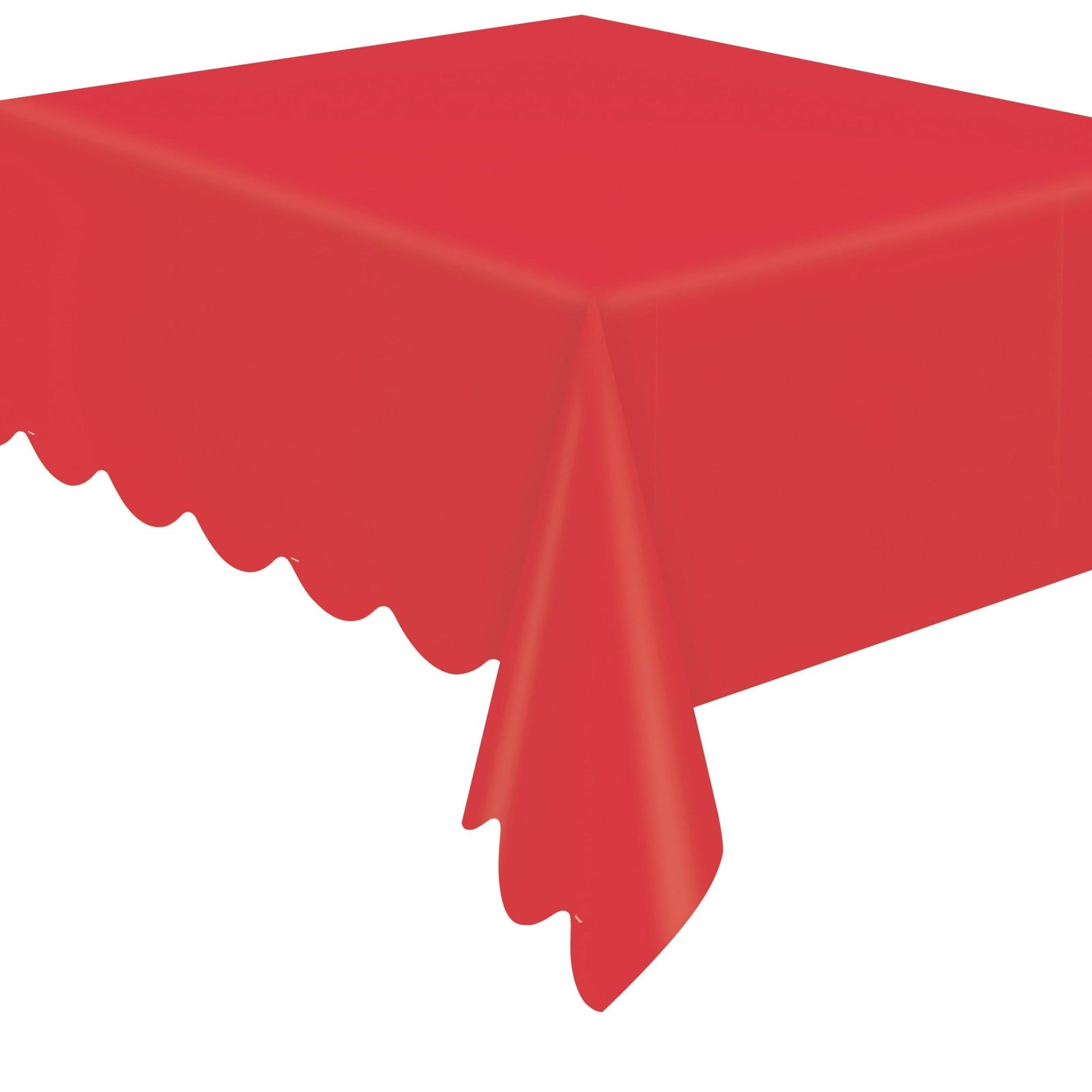 Red Scalloped Paper Tablecloth - Stesha Party