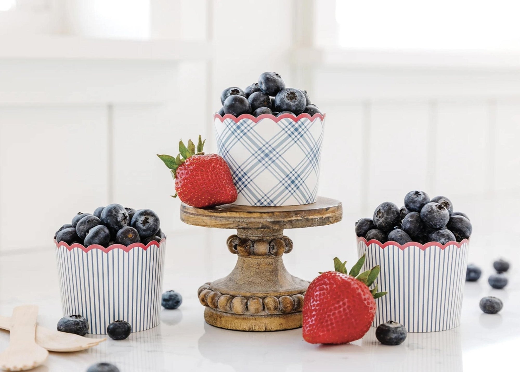 Red, White & Blue Paper Baking Cups 50ct - Stesha Party