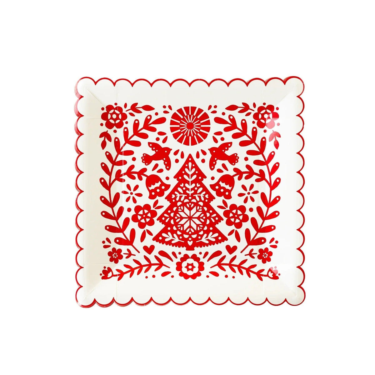 Red &amp; White Christmas Plates - Stesha Party