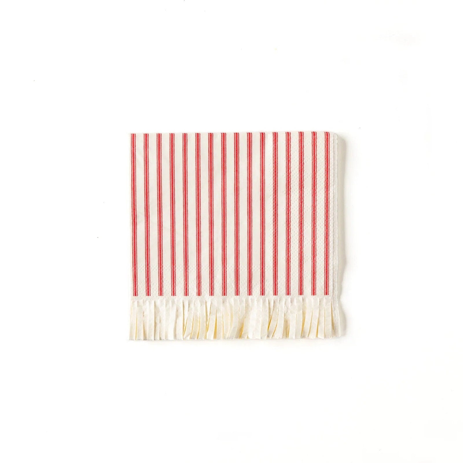 Red & White Striped Fringe Napkins - Stesha Party