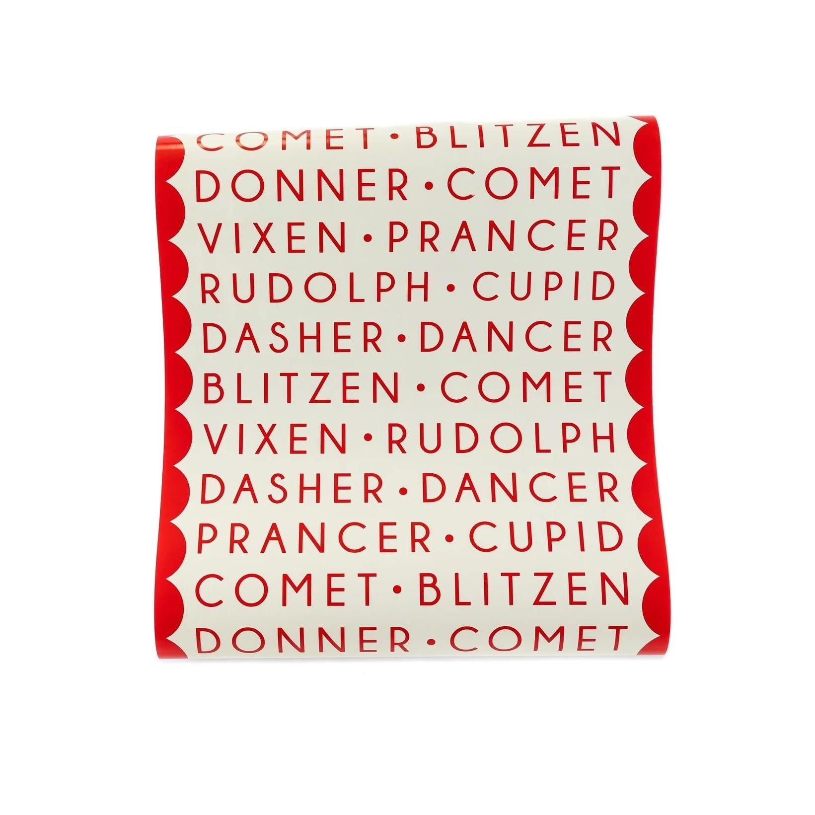 Reindeer Names Paper Table Runner - Stesha Party