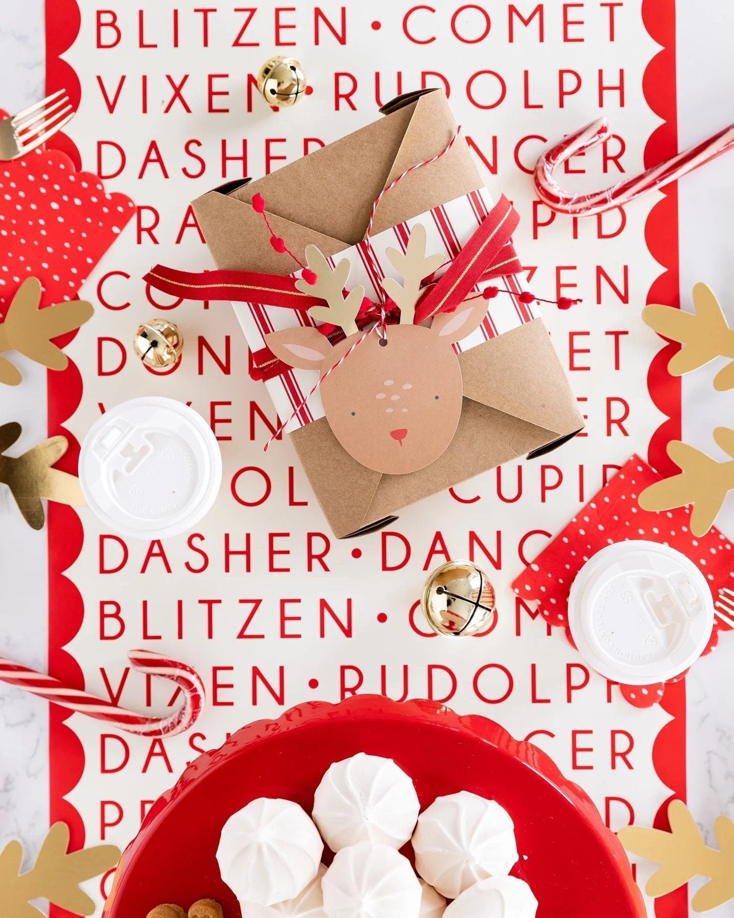 Reindeer Names Paper Table Runner - Stesha Party