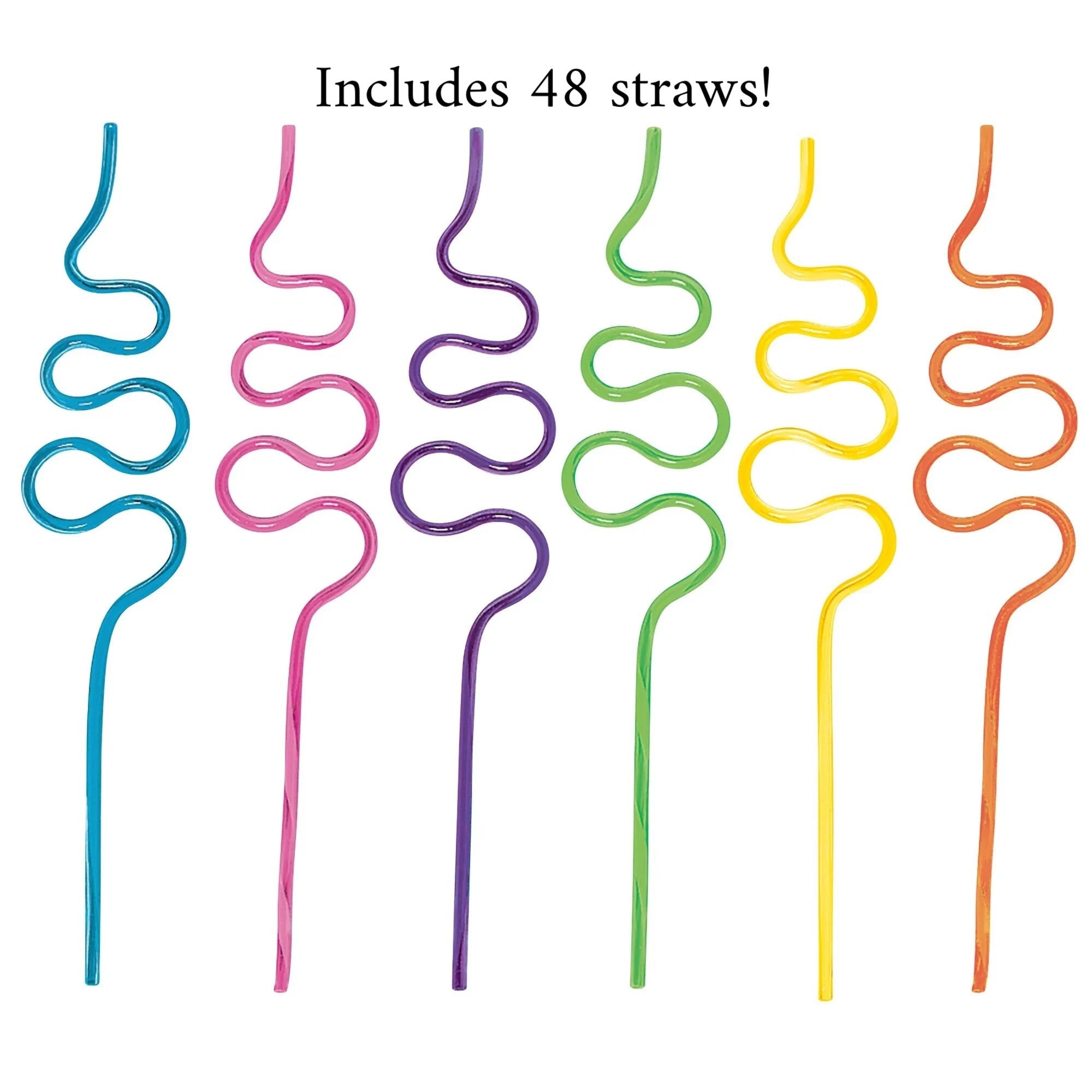 Reusable Plastic Rainbow Straws 48ct - Stesha Party