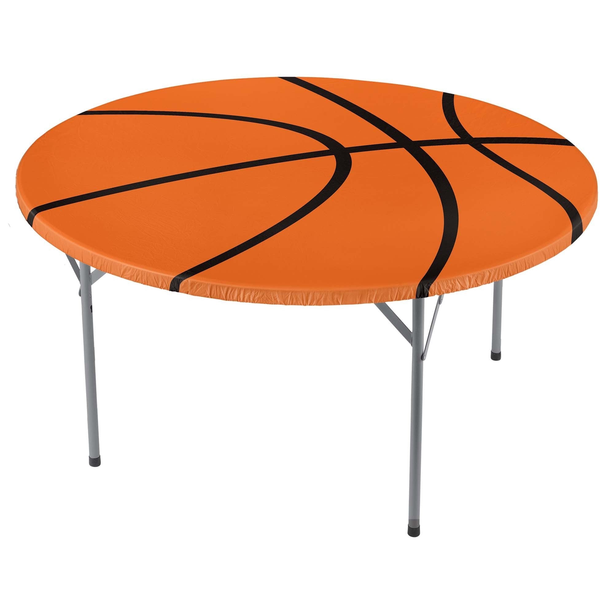 Round Basketball Fitted Table Cover - Stesha Party