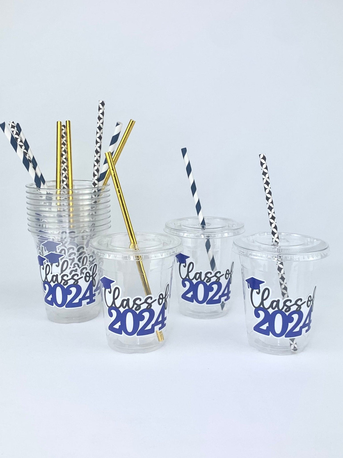 Royal Blue Class of 2024 Graduation Party Cups - Stesha Party