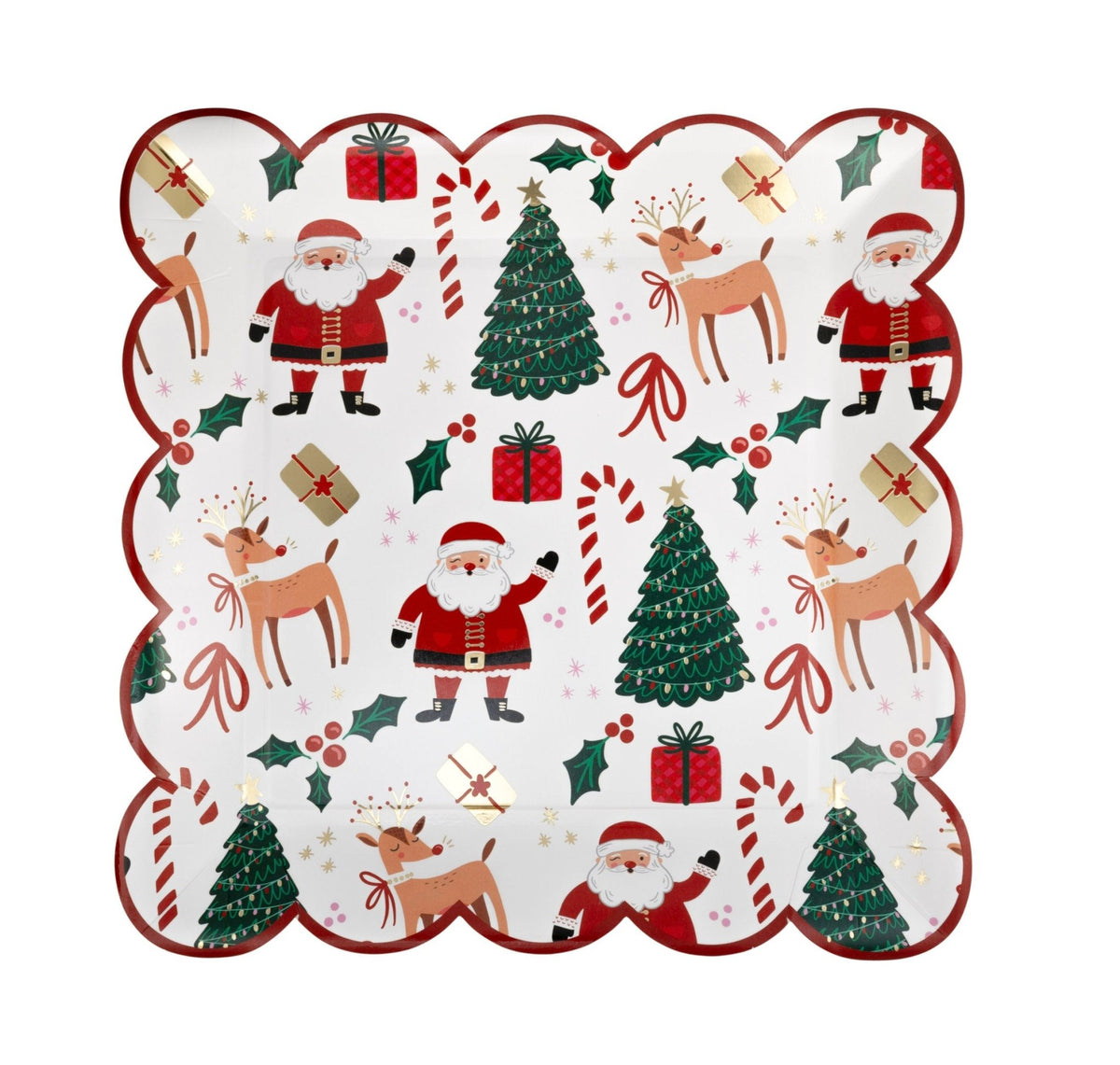 Santa &amp; Reindeer Christmas Plates - Stesha Party