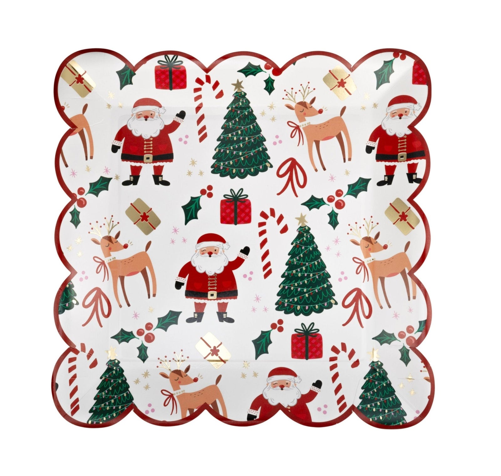 Santa & Reindeer Christmas Plates - Stesha Party