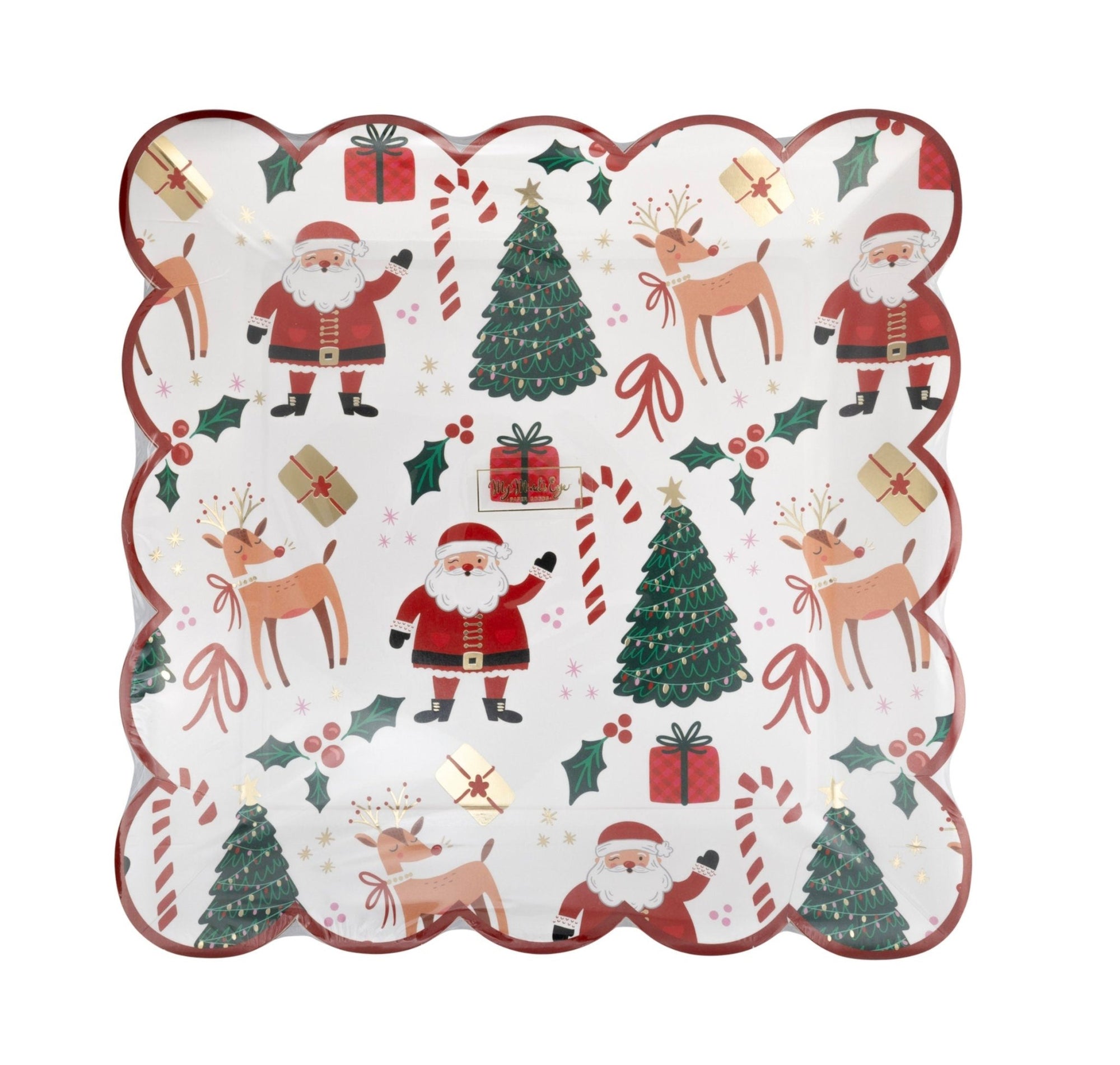 Santa & Reindeer Christmas Plates - Stesha Party