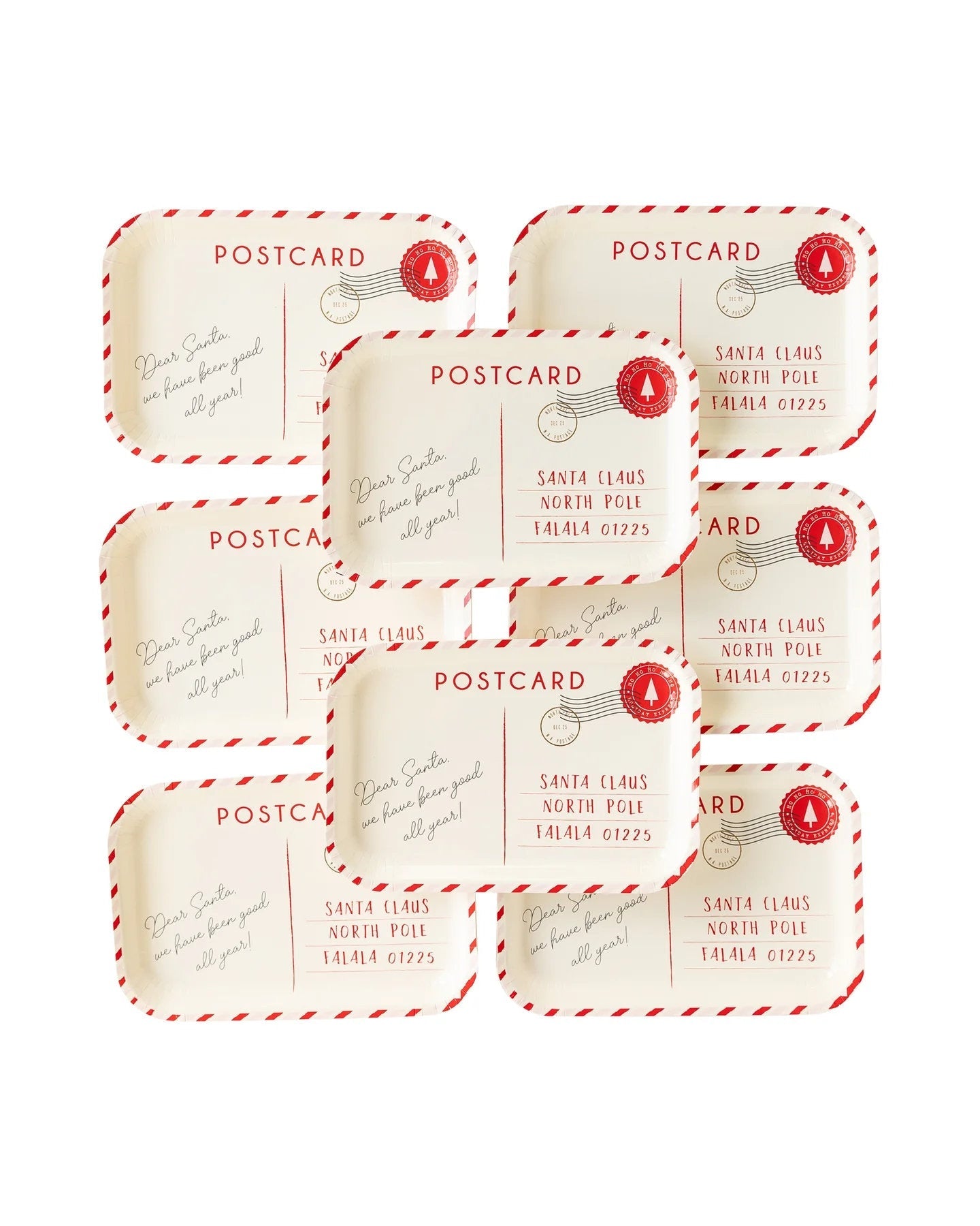 Santa Wish List Postcard Plates - Stesha Party