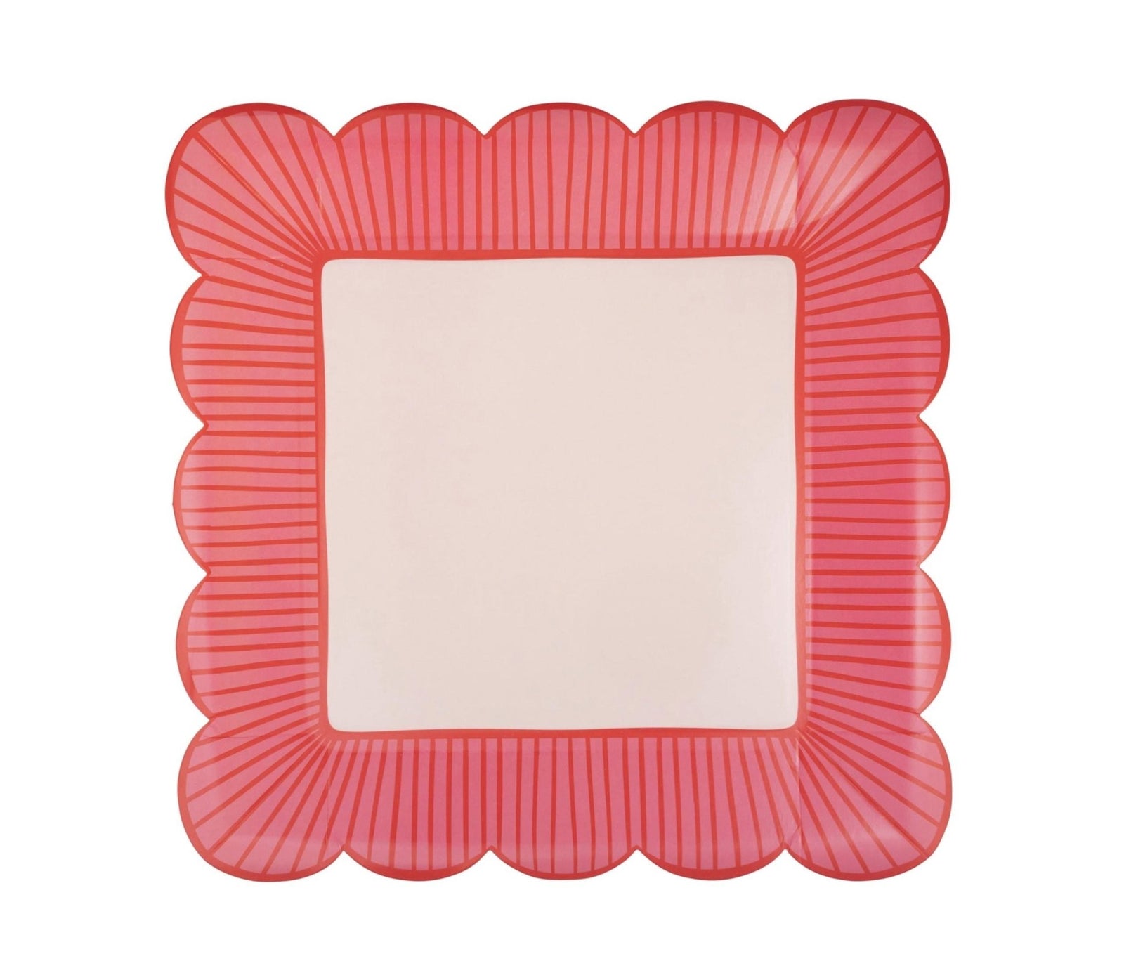 Scalloped Square Pink Plates - Stesha Party