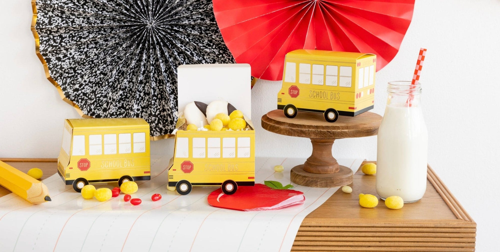 School Bus Paper Treat Boxes 8ct - Stesha Party