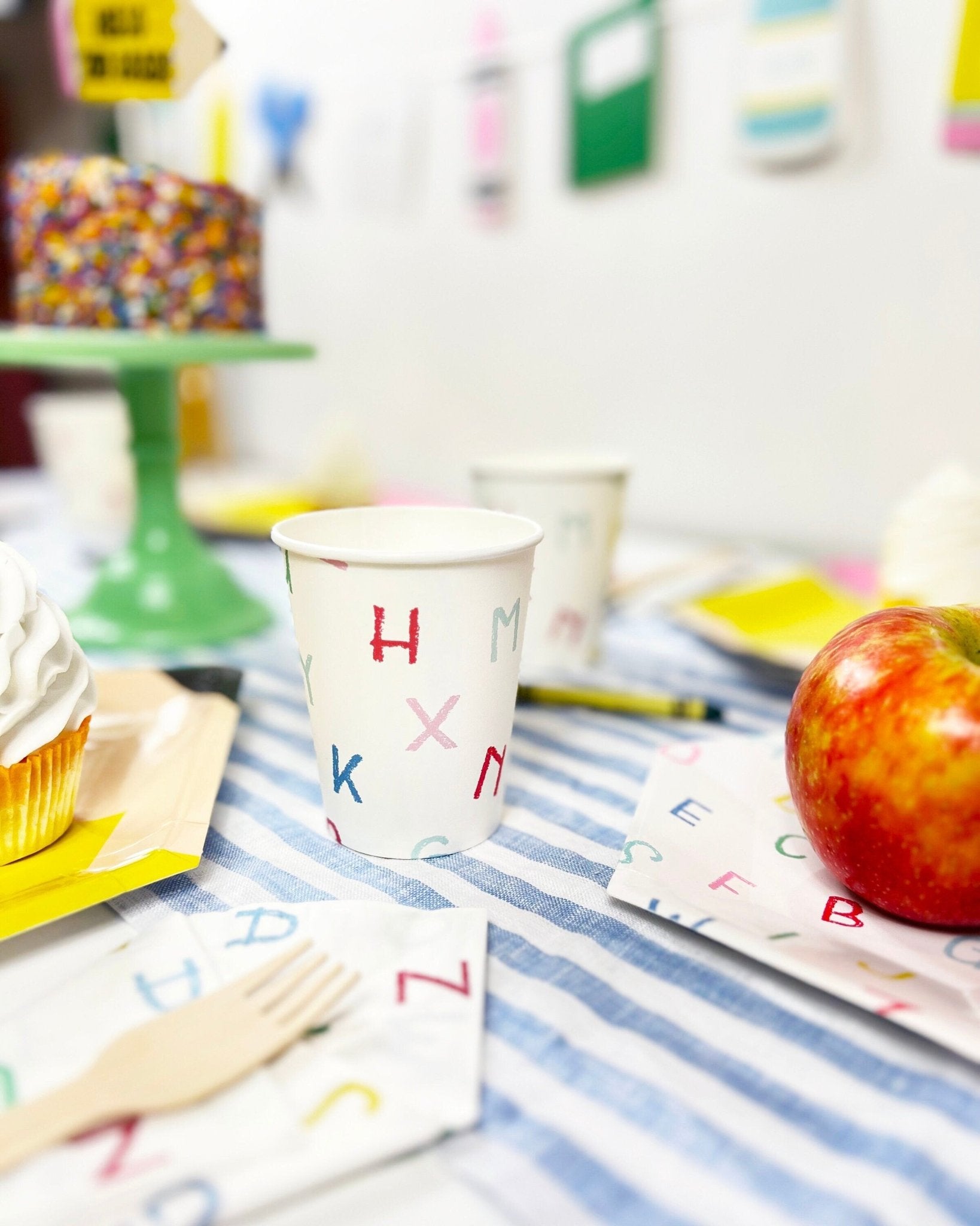 School Party Alphabet Paper Drink Cups - Stesha Party