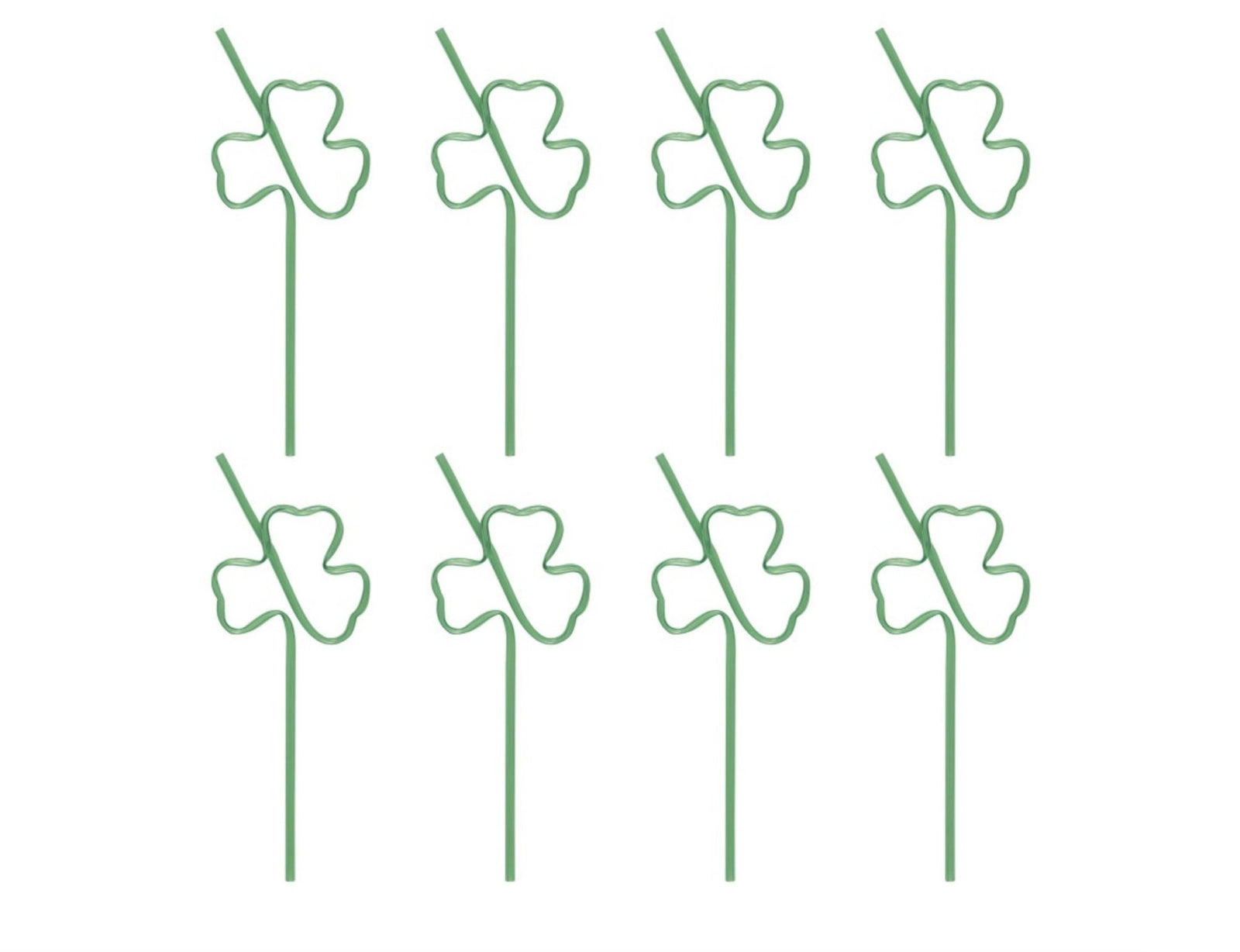 Shamrock Party Plastic Straws 8ct - Stesha Party